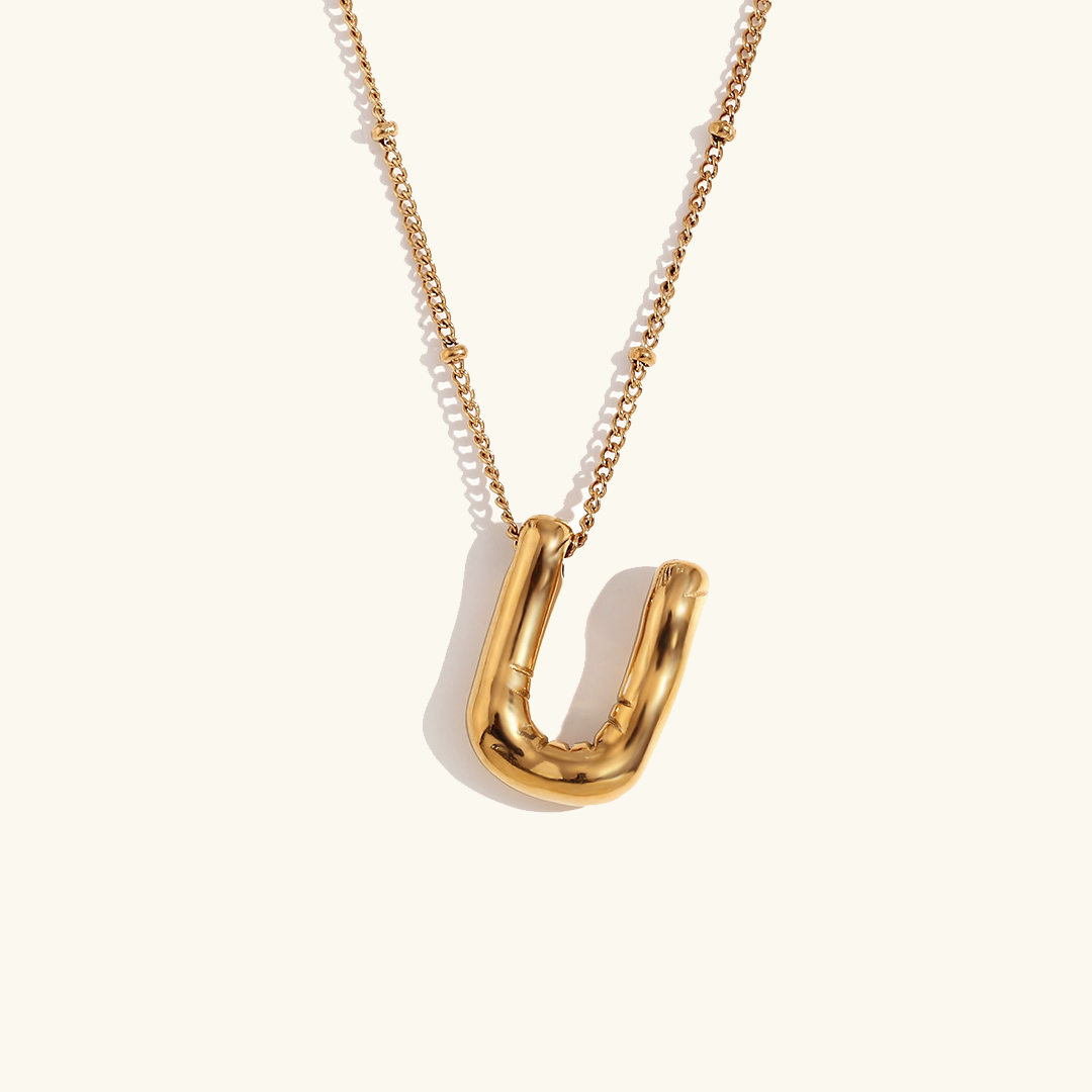 Personalized Gold Initial Necklace - 18k Gold-Plated Pendant, Hypoallergenic Design, 18-Inch Chain