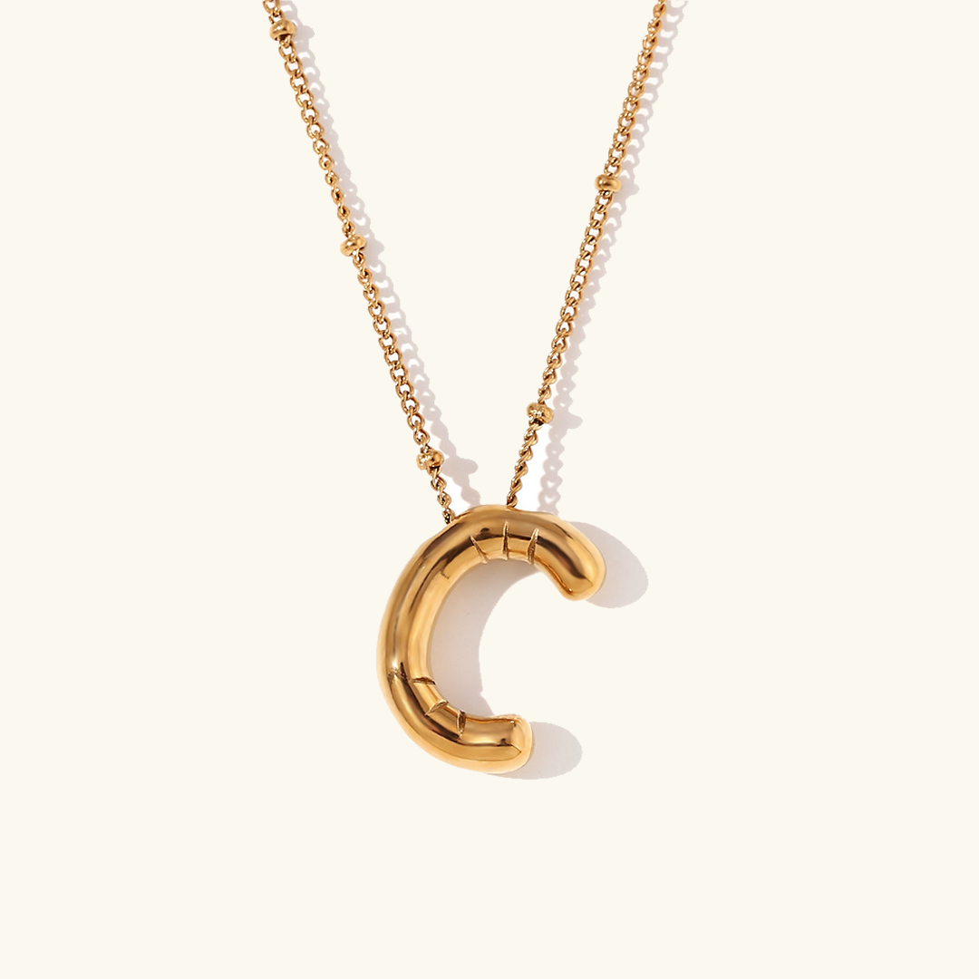 Personalized Gold Initial Necklace - 18k Gold-Plated Pendant, Hypoallergenic Design, 18-Inch Chain