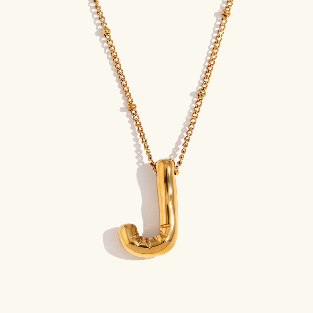 Personalized Gold Initial Necklace - 18k Gold-Plated Pendant, Hypoallergenic Design, 18-Inch Chain
