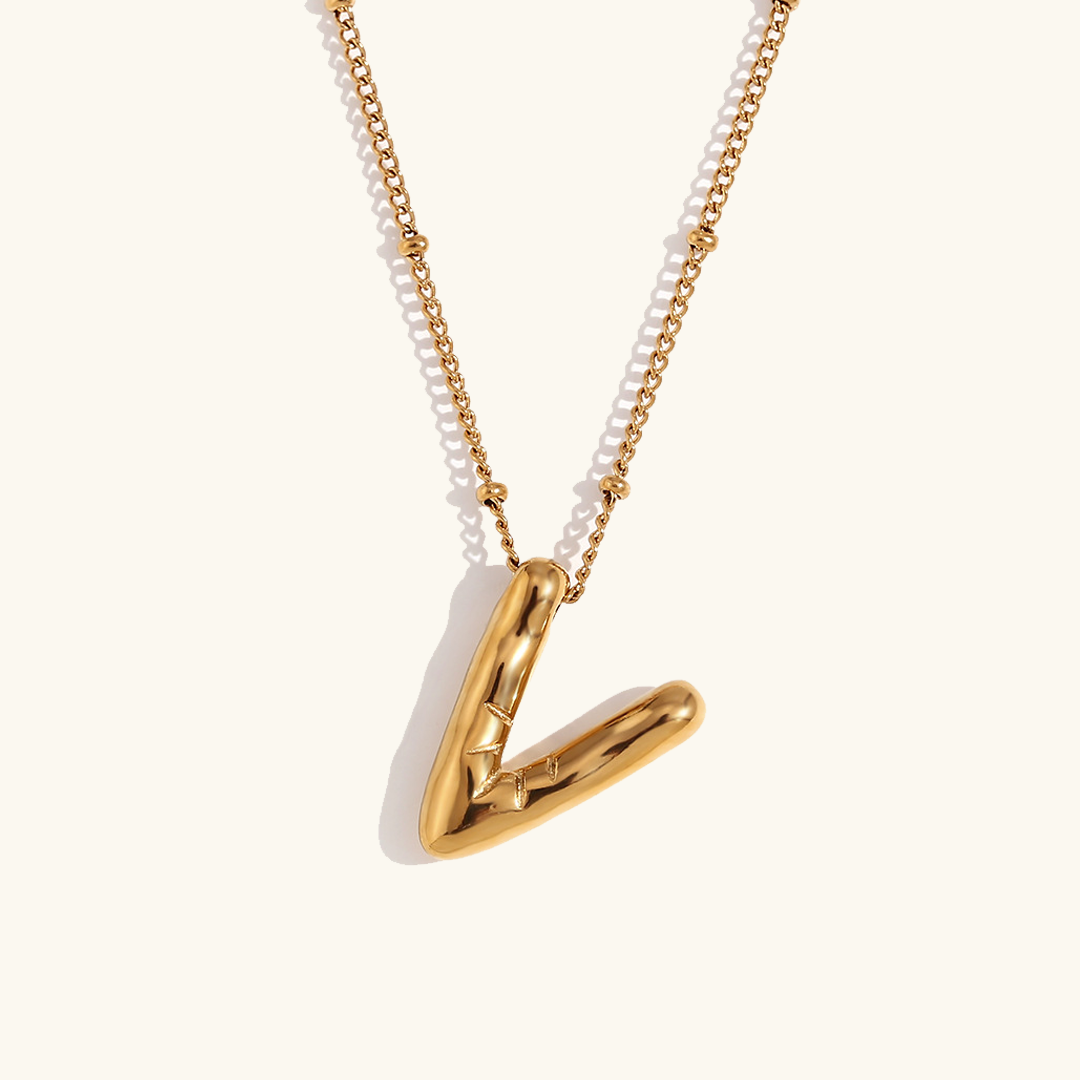 Personalized Gold Initial Necklace - 18k Gold-Plated Pendant, Hypoallergenic Design, 18-Inch Chain