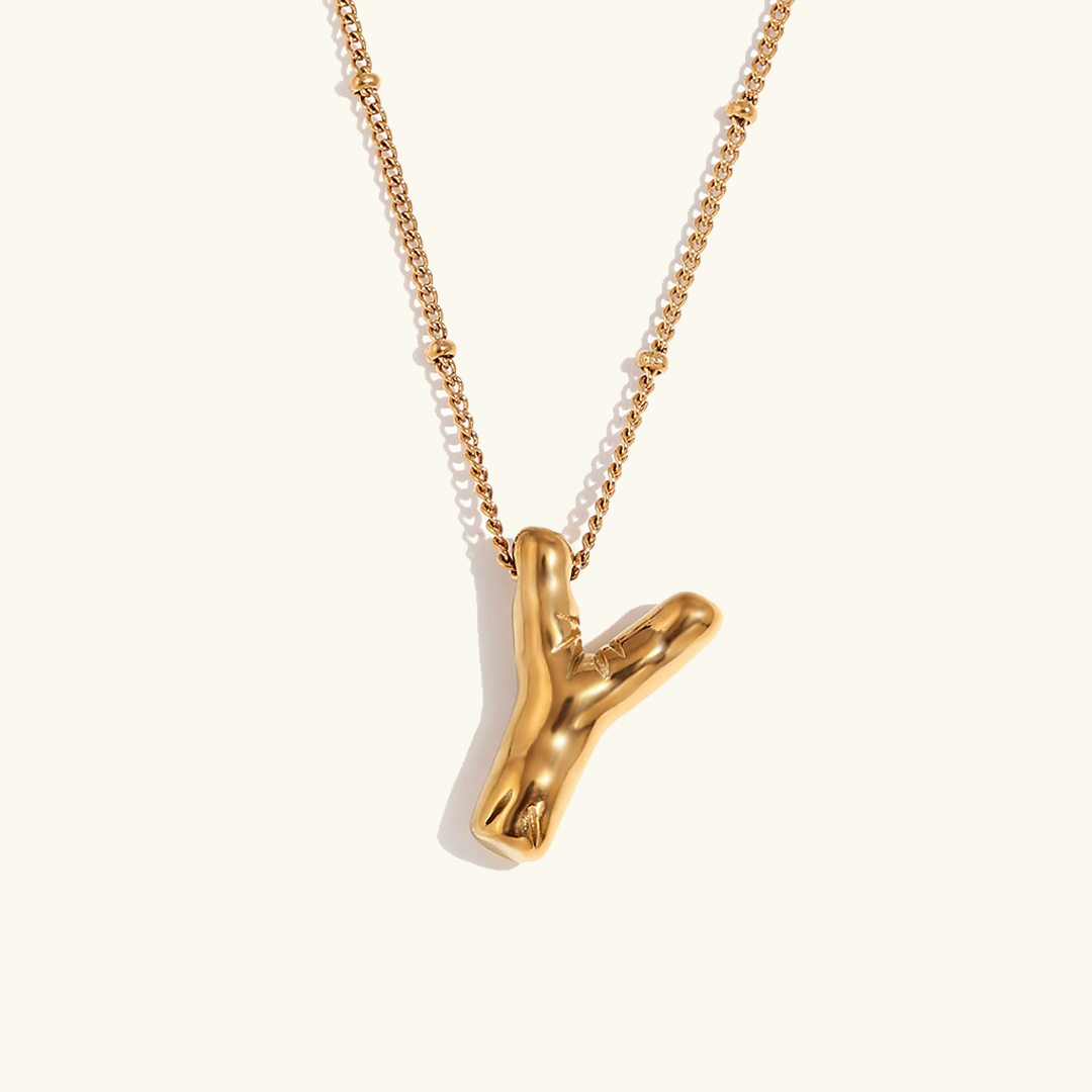 Personalized Gold Initial Necklace - 18k Gold-Plated Pendant, Hypoallergenic Design, 18-Inch Chain