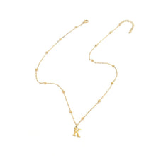 Load image into Gallery viewer, Personalized Gold Initial Necklace with Dainty Satellite Chain – Adjustable Length Women's Jewelry
