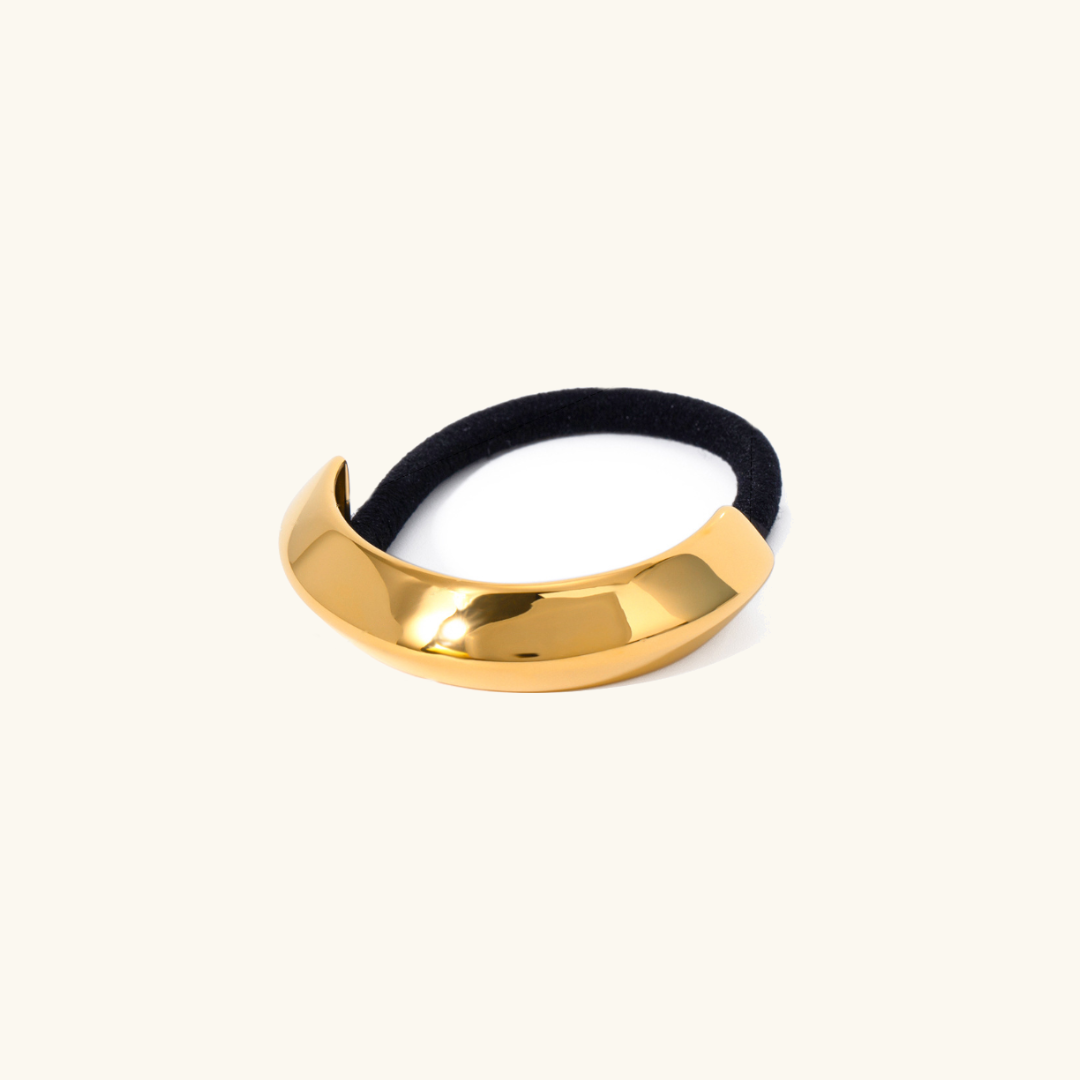 Petite Arch Pony Cuff – Waterproof and Hypoallergenic Hair Accessory in 18k Gold-Plated Stainless Steel