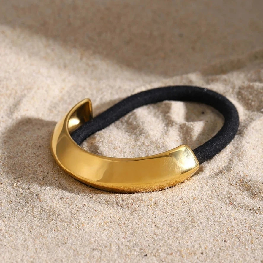 Petite Arch Pony Cuff – Waterproof and Hypoallergenic Hair Accessory in 18k Gold-Plated Stainless Steel