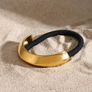 Petite Arch Pony Cuff – Waterproof and Hypoallergenic Hair Accessory in 18k Gold-Plated Stainless Steel