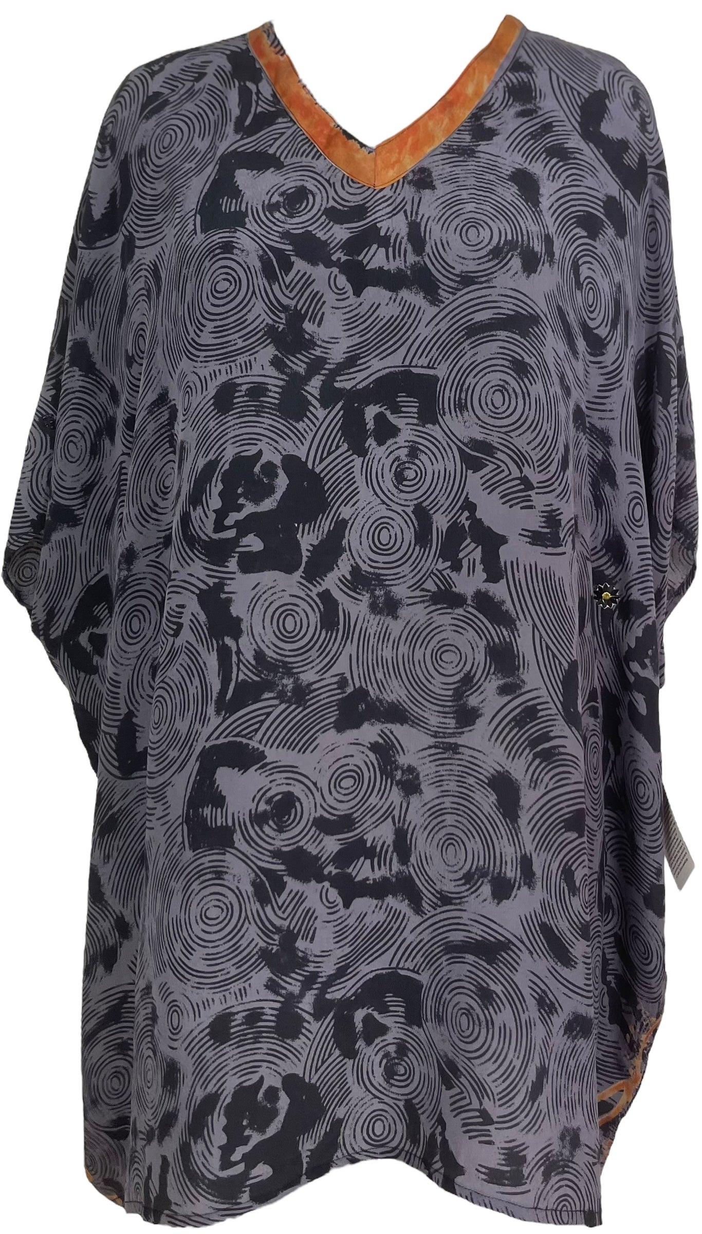 PRC7309 Avatar Pure Silk Short Kaftan Tunic with Slits