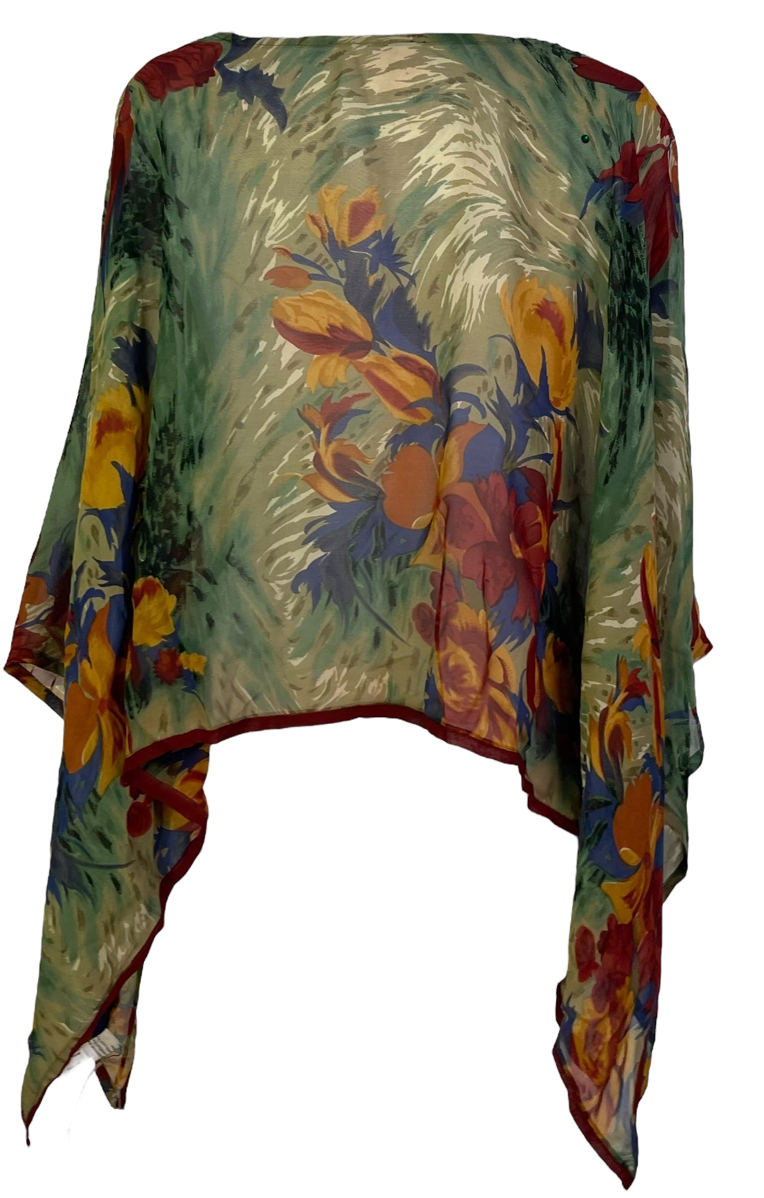 PRG7371 Sheer Avatar Pure Silk Capelet Poncho