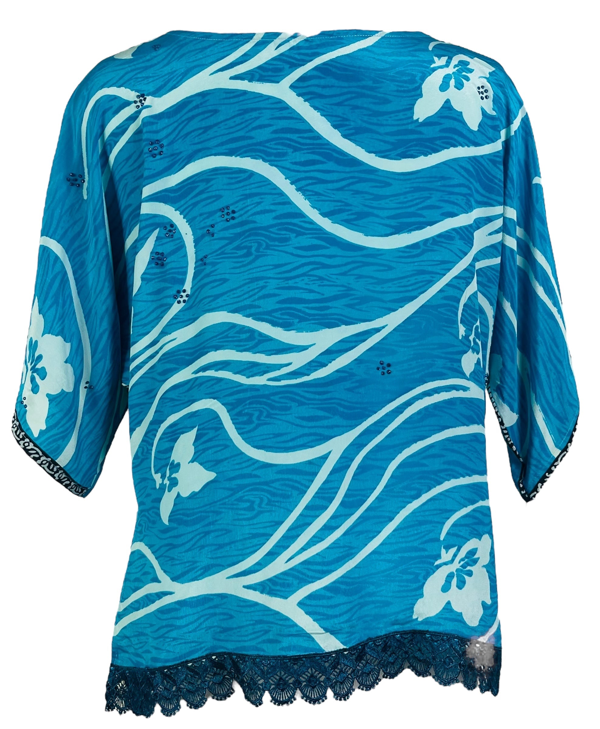 PRC6722 Avatar Pure Silk Side Slit Top