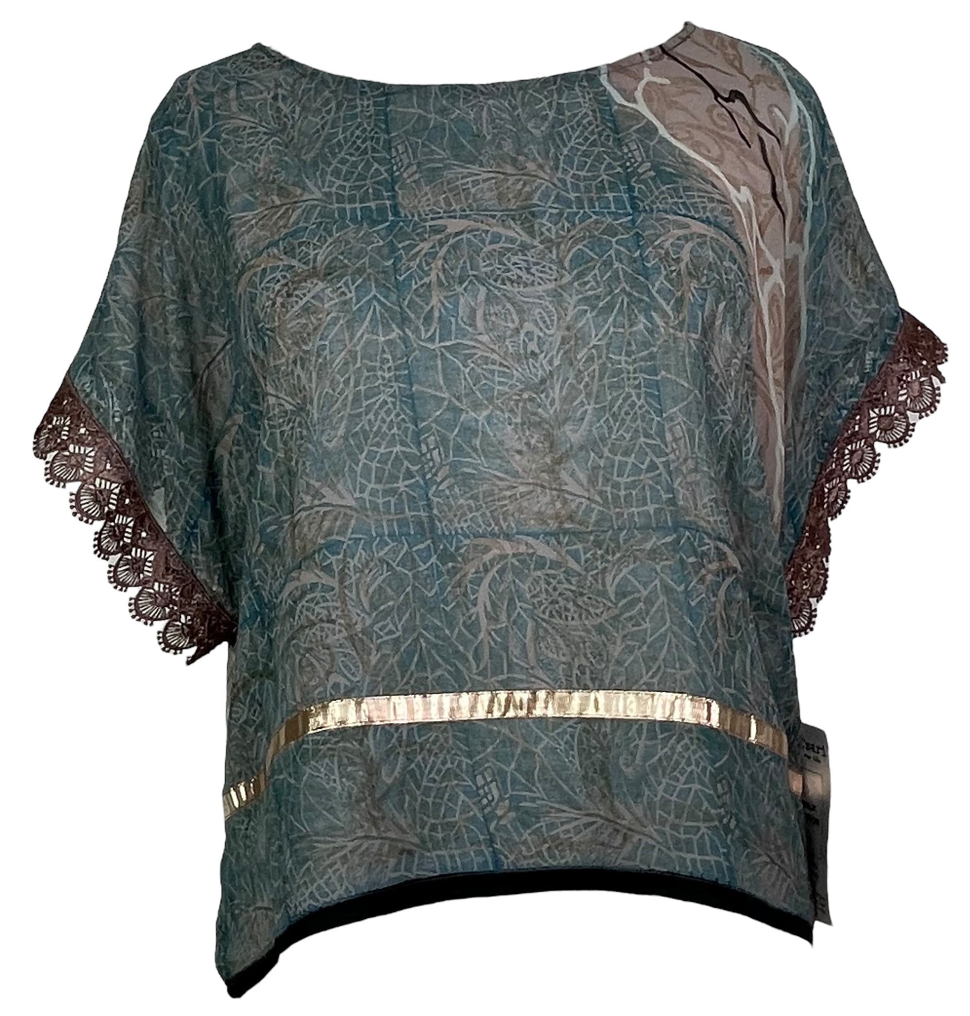 PRG5507 Sheer Avatar Pure Silk Boxy Top