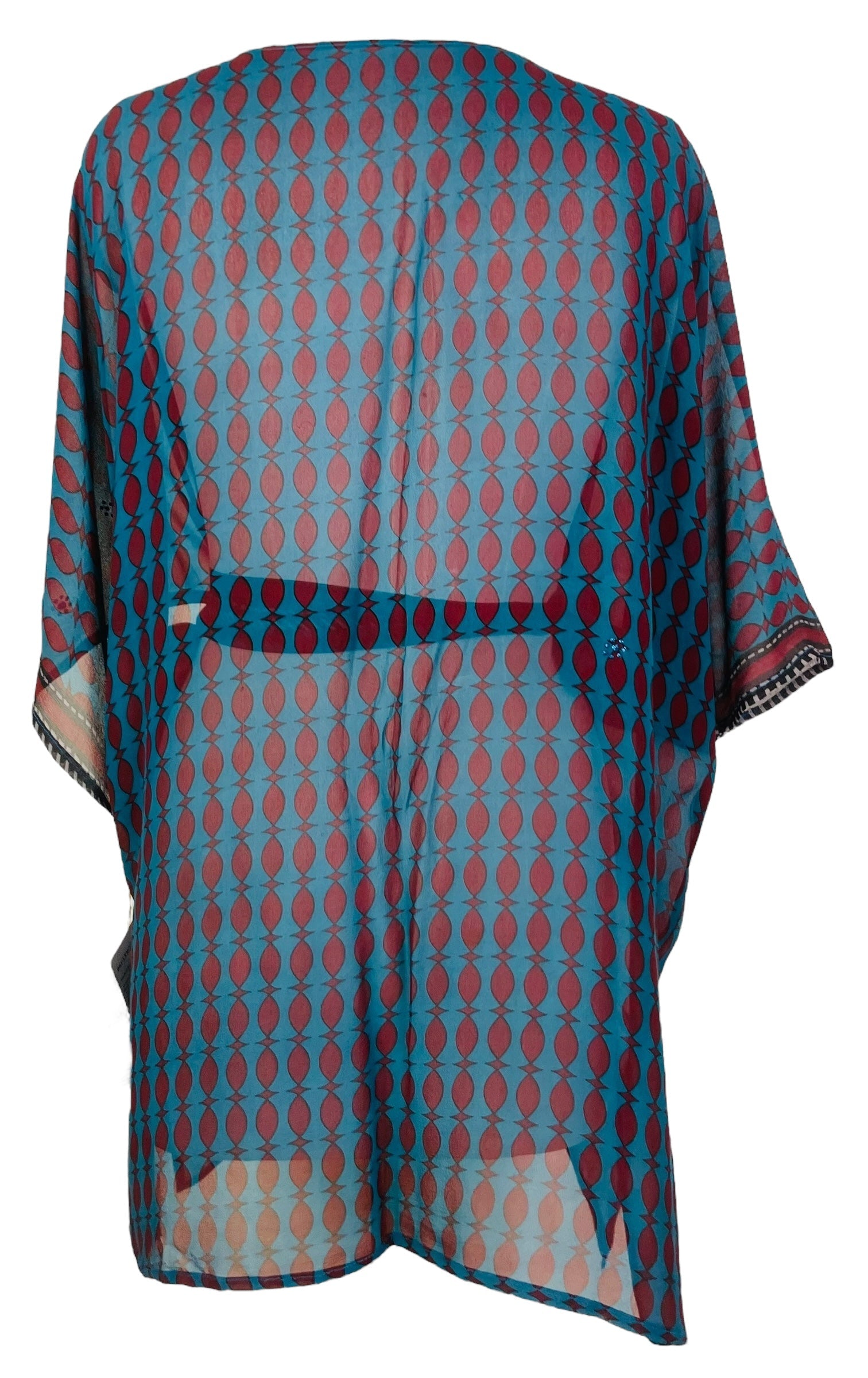 PRG7494 Sheer Avatar Pure Silk Kimono-Sleeved Jacket with Belt