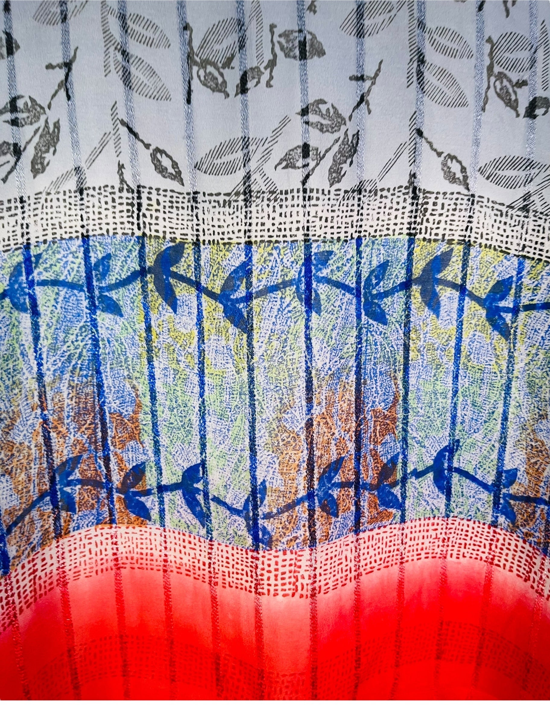 SOLD  PRG7345 Sheer Avatar Pure Silk Kimono-Sleeved Top