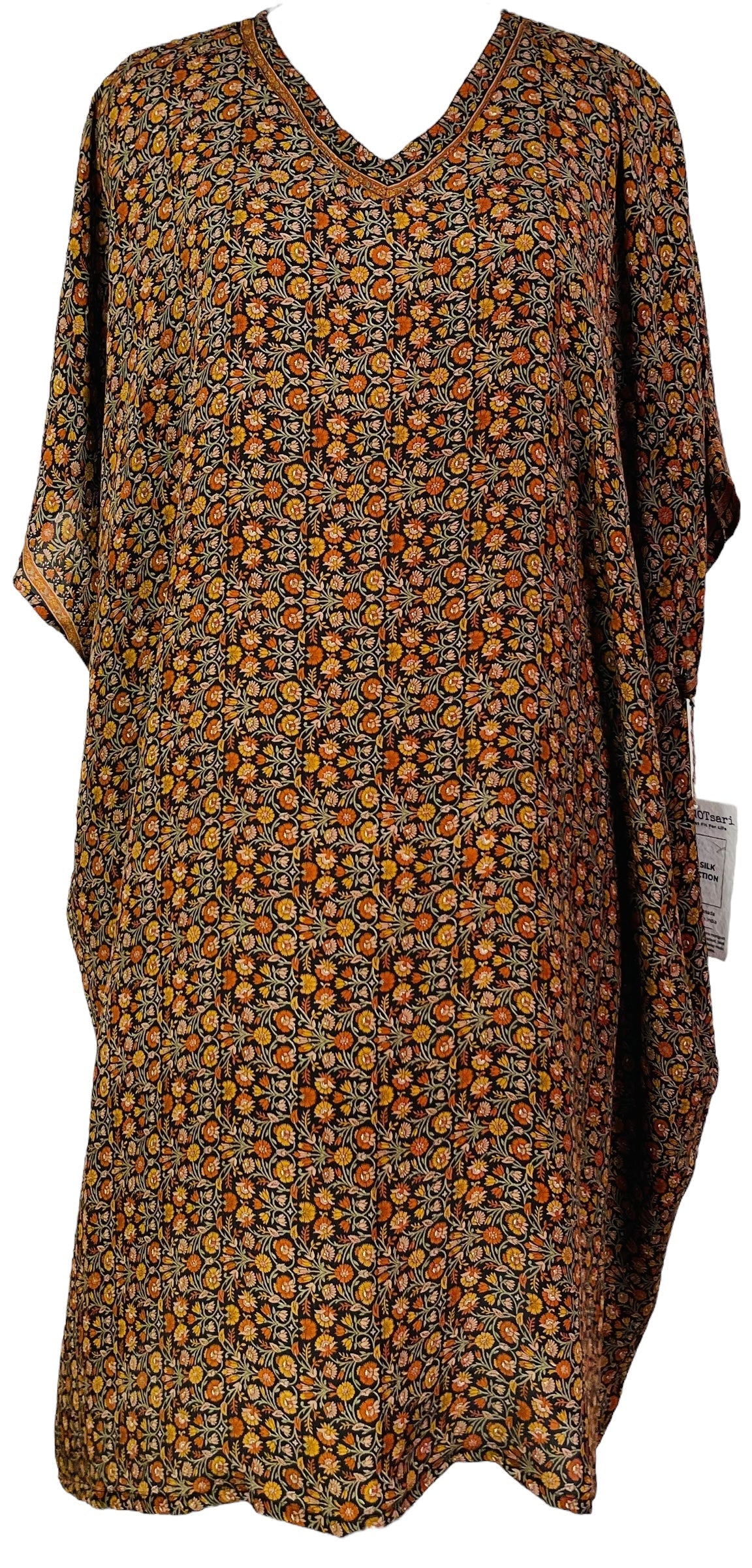 PRC7305 Nirvana Pure Silk Midi Length Kaftan