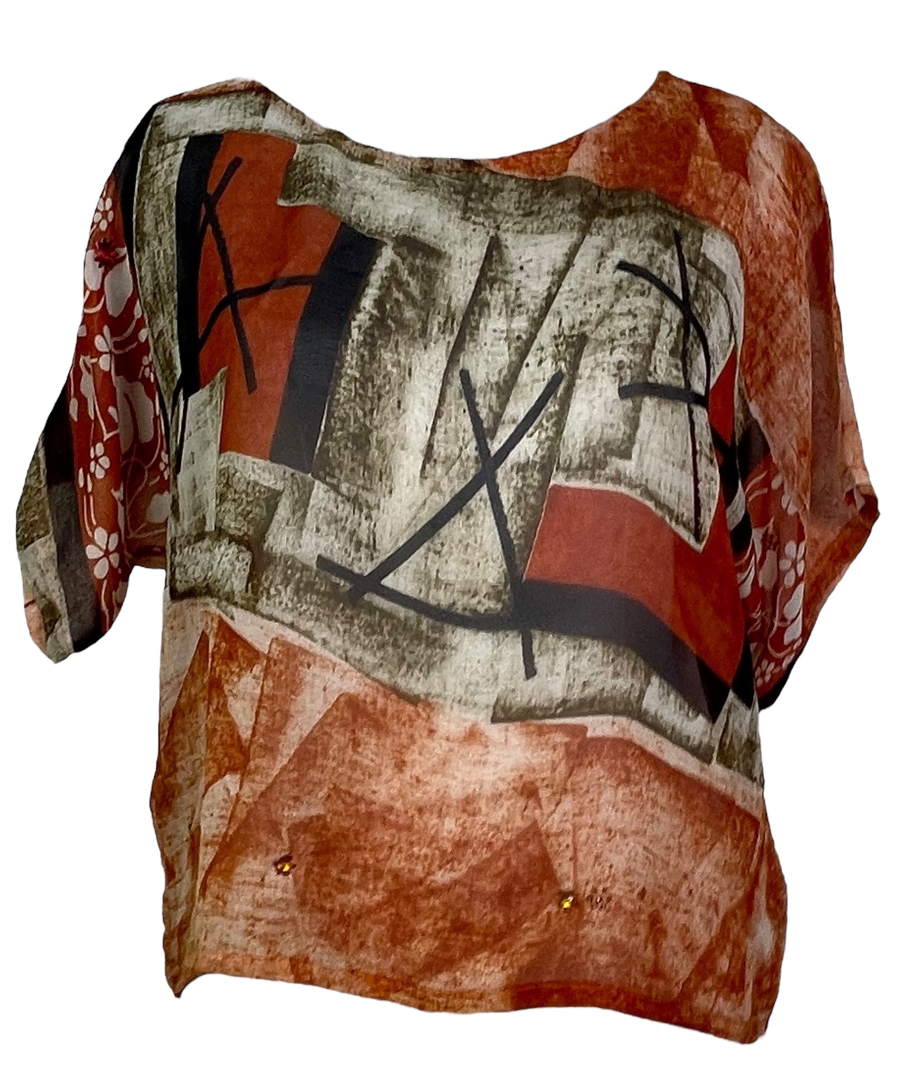 PRG7483 Sheer Avatar Pure Silk Boxy Top