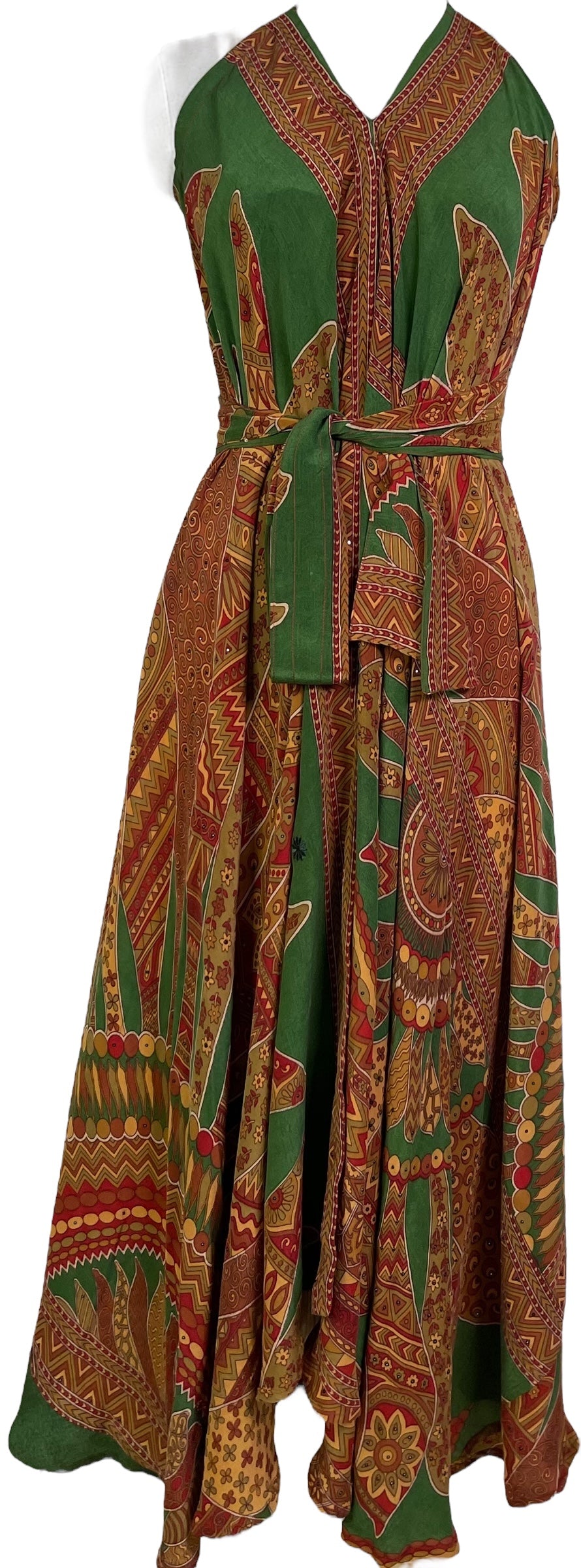 PRC7232 Avatar Pure Silk Maxi Dress with Belt