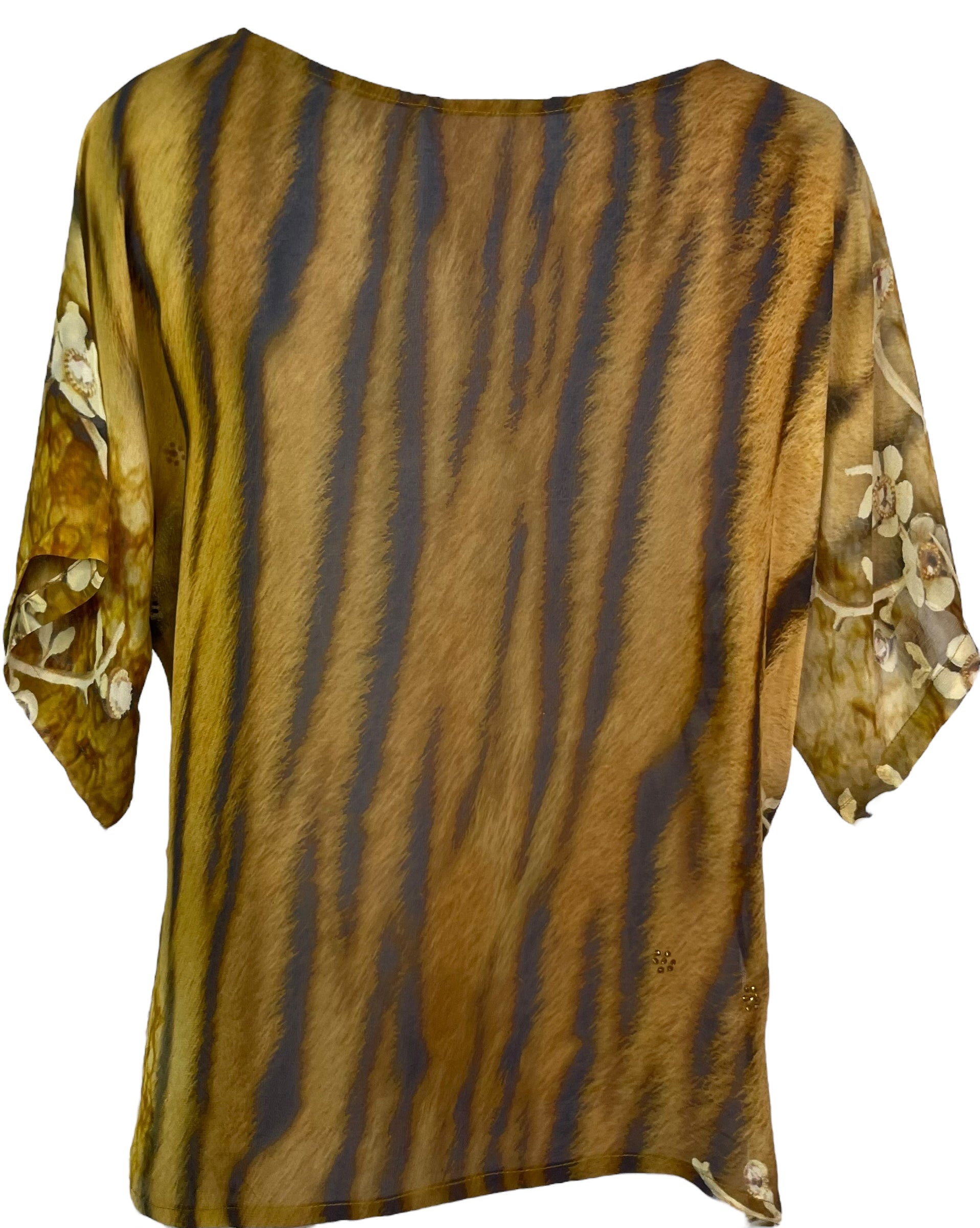 SOLD  PRG7060 Sheer Avatar Pure Silk Side Slit Top