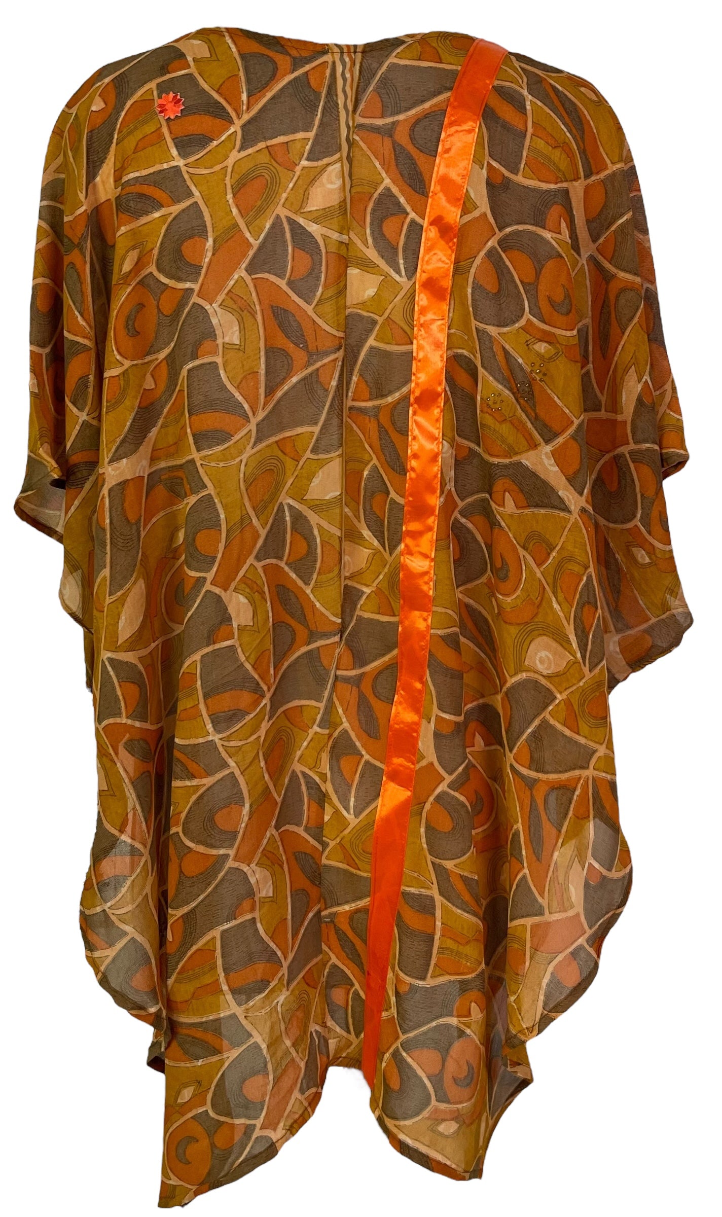 PRG7101 Sheer Avatar Pure Silk Waterfall Top