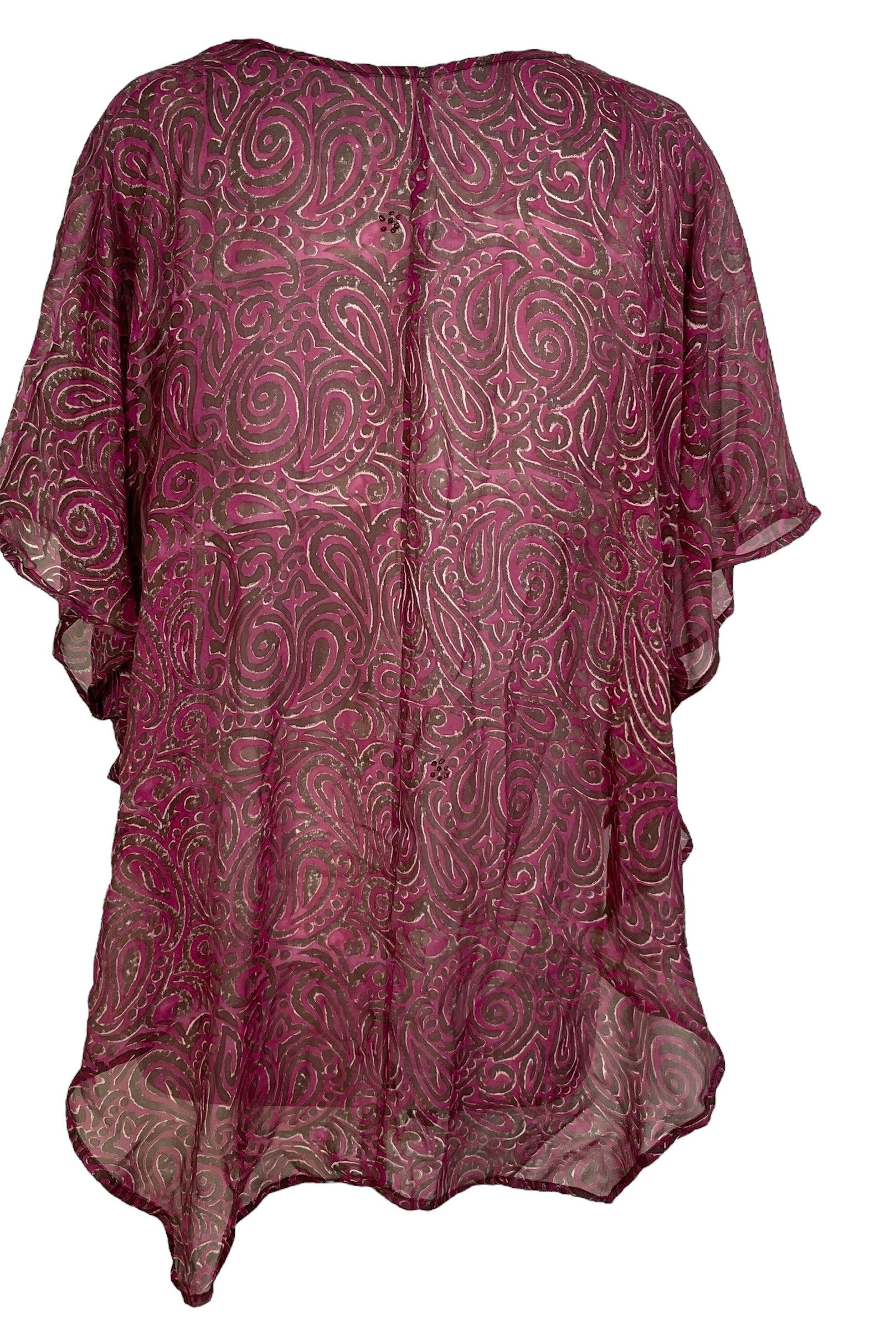 PRG7089 Sheer Avatar Pure Silk Waterfall Top