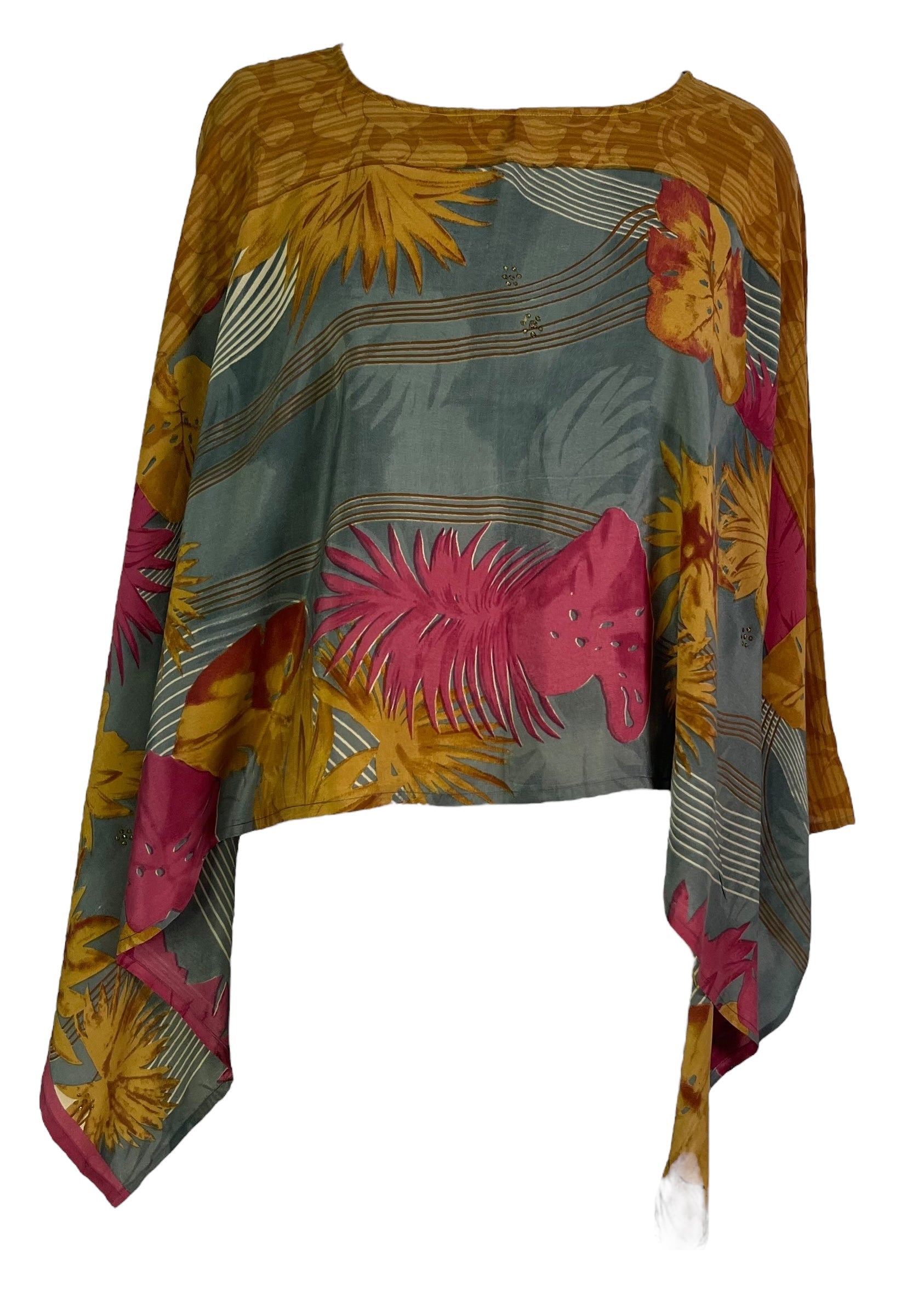 PRC7302 Avatar Pure Silk Capelet Poncho