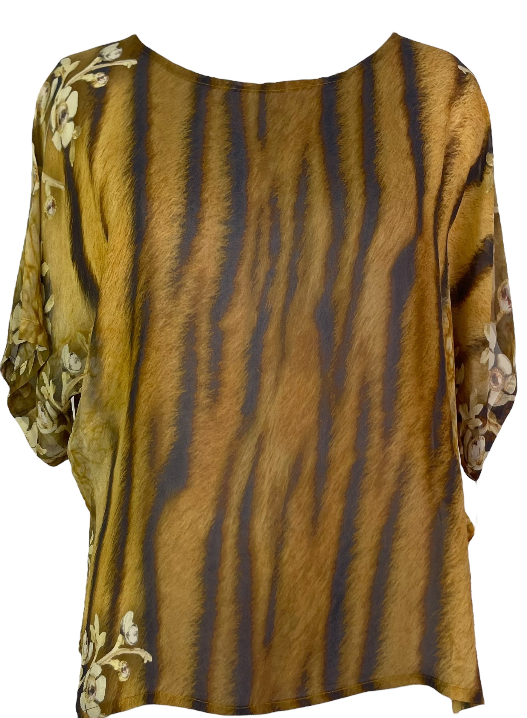 SOLD  PRG7060 Sheer Avatar Pure Silk Side Slit Top