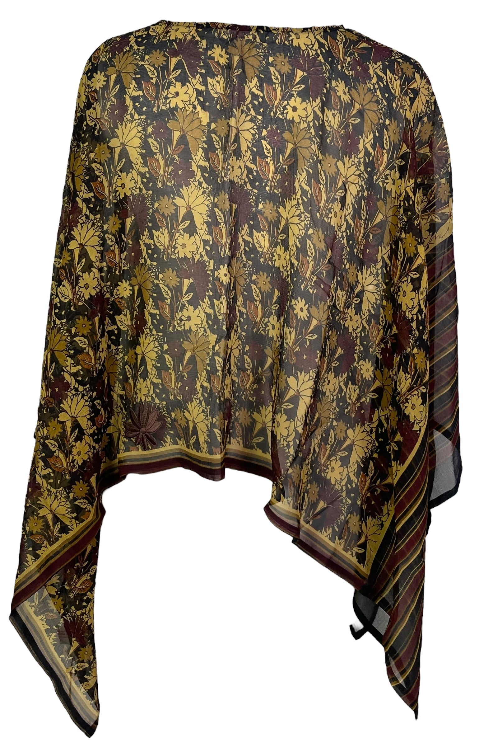 PCH6641 Very Sheer Avatar Pure Silk Capelet Poncho