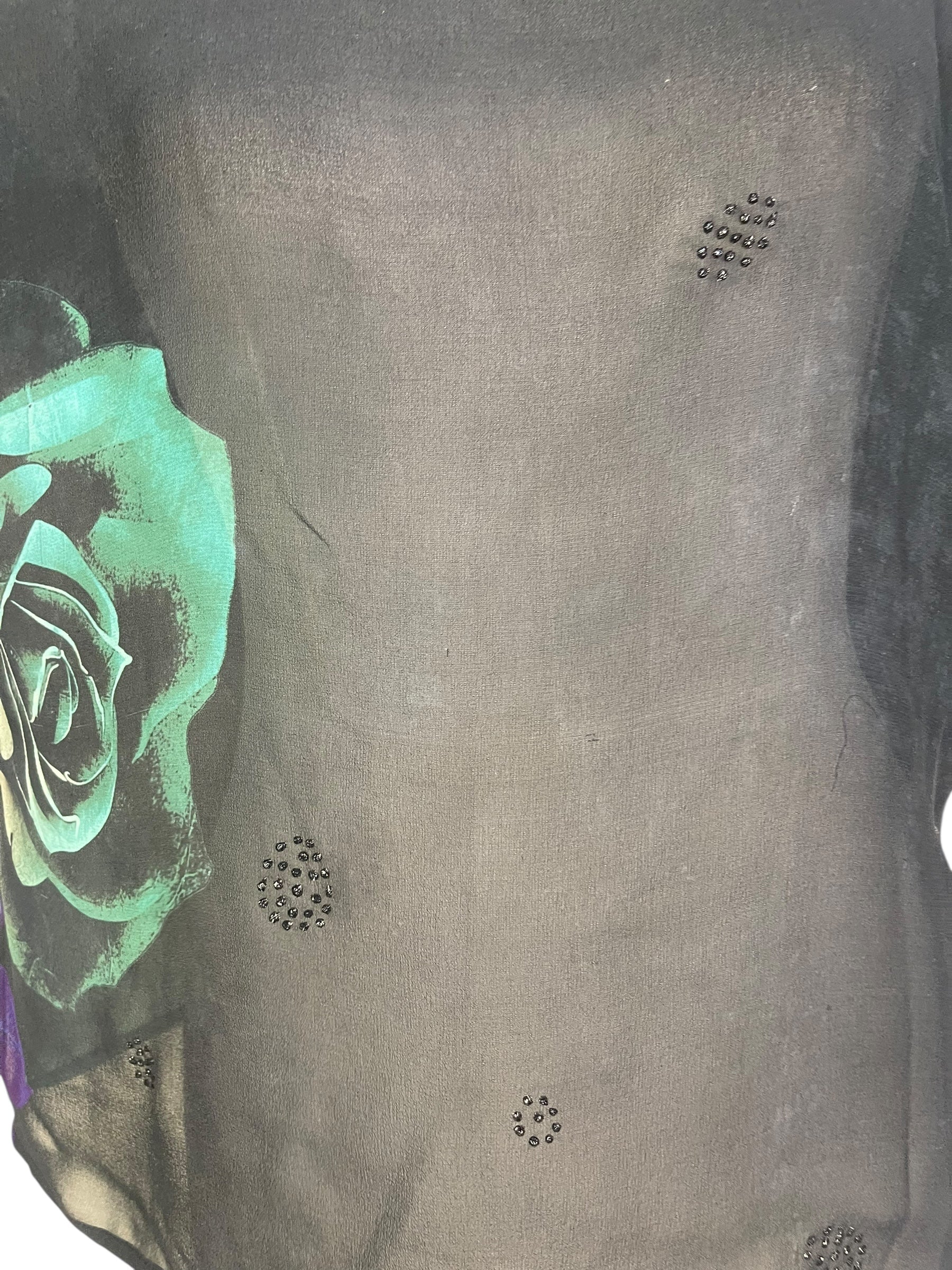 PRG6622 Sheer Avatar Pure Silk Side Slit Top