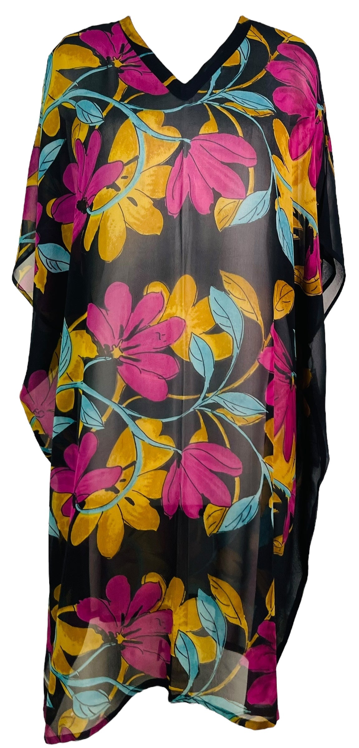 PRG7341 Sheer Avatar Pure Silk Midi Length Kaftan