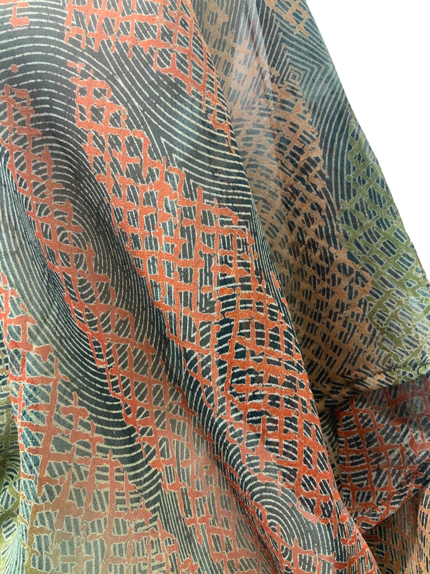 FINAL SALE PRG3936 Sheer Avatar Pure Silk Maxi Kaftan