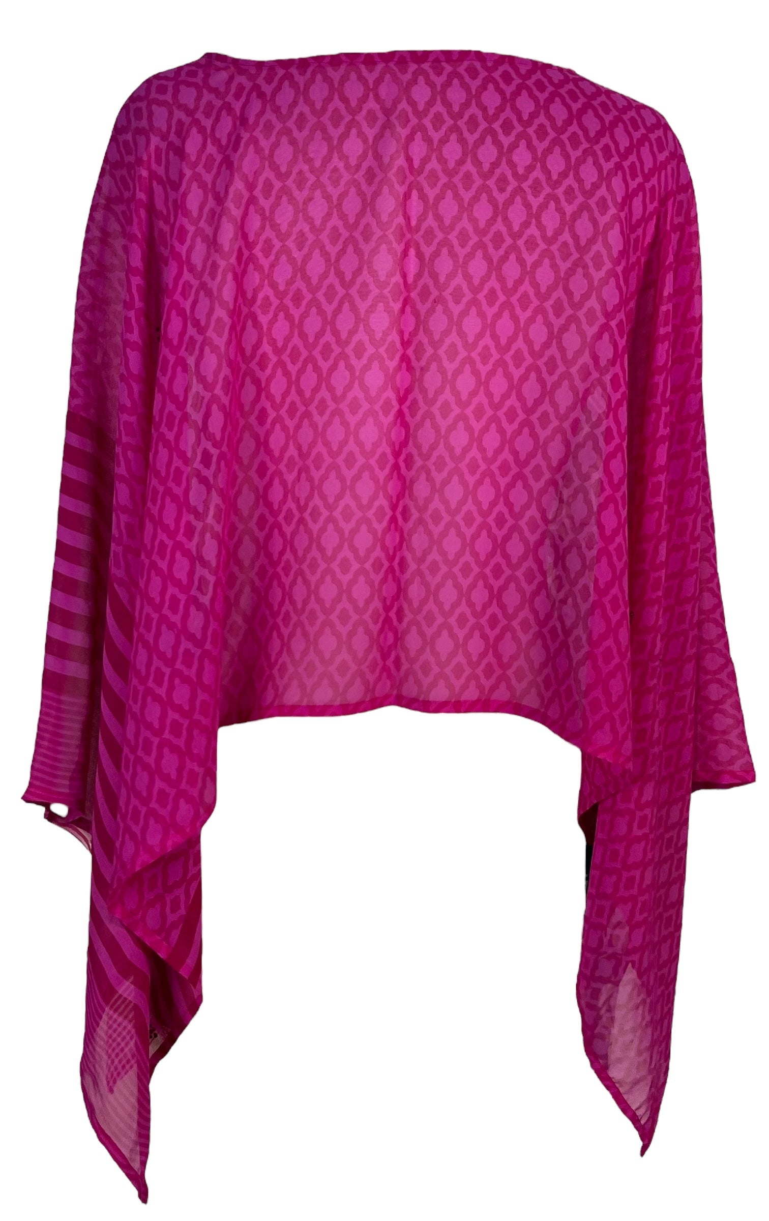 SOLD  PRG7349 Sheer Avatar Pure Silk Capelet Poncho