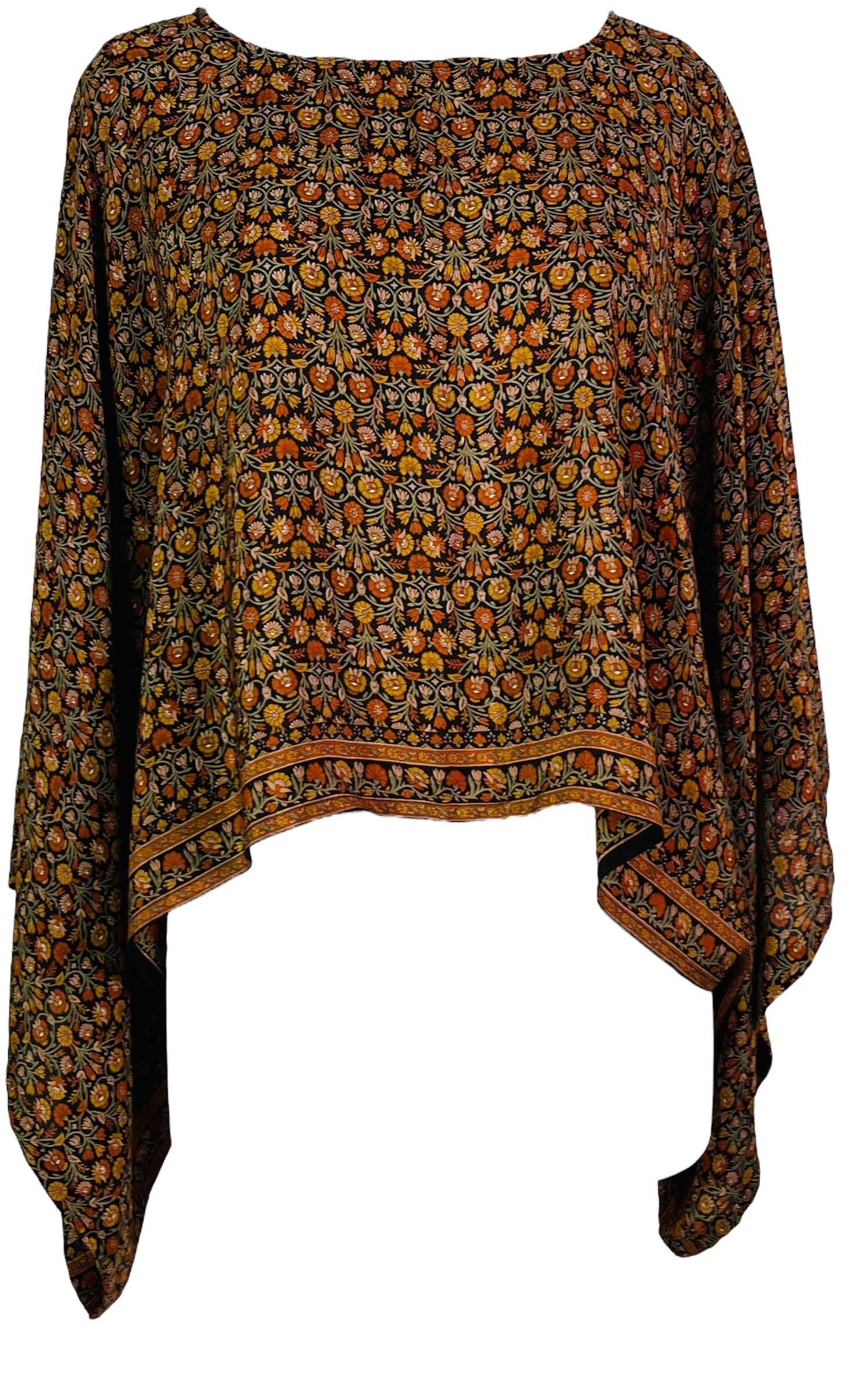 PRC7305 Avatar Pure Silk Kimono-Sleeved Top