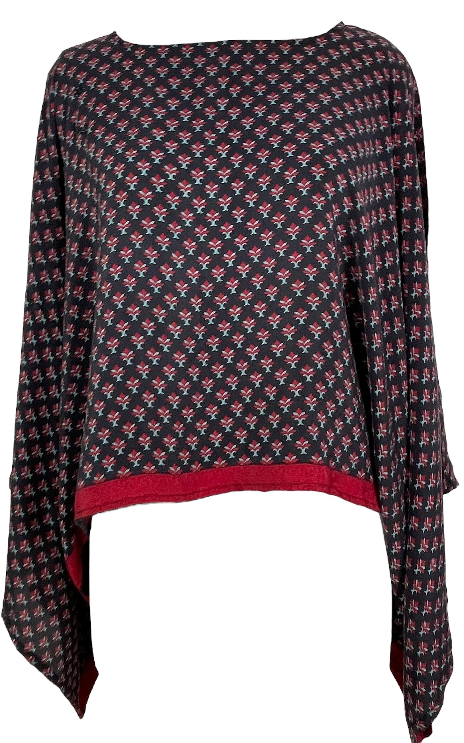 PRC7842 Avatar Pure Silk Kimono-Sleeved Top