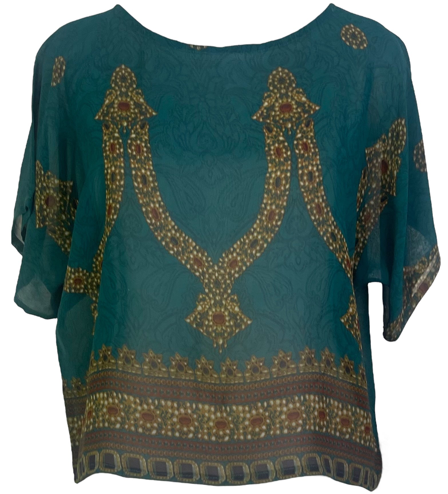 SOLD  PRG6792 Sheer Avatar Pure Silk Boxy Top