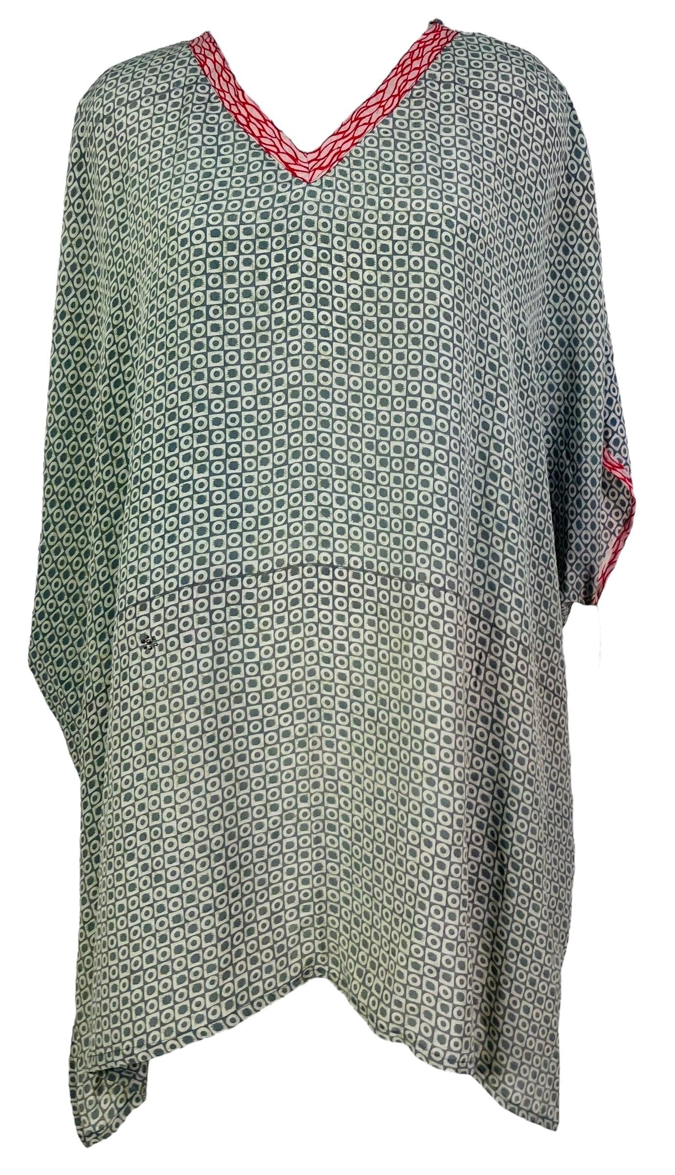 PRC7467 Avatar Pure Silk Short Kaftan Tunic with Slits