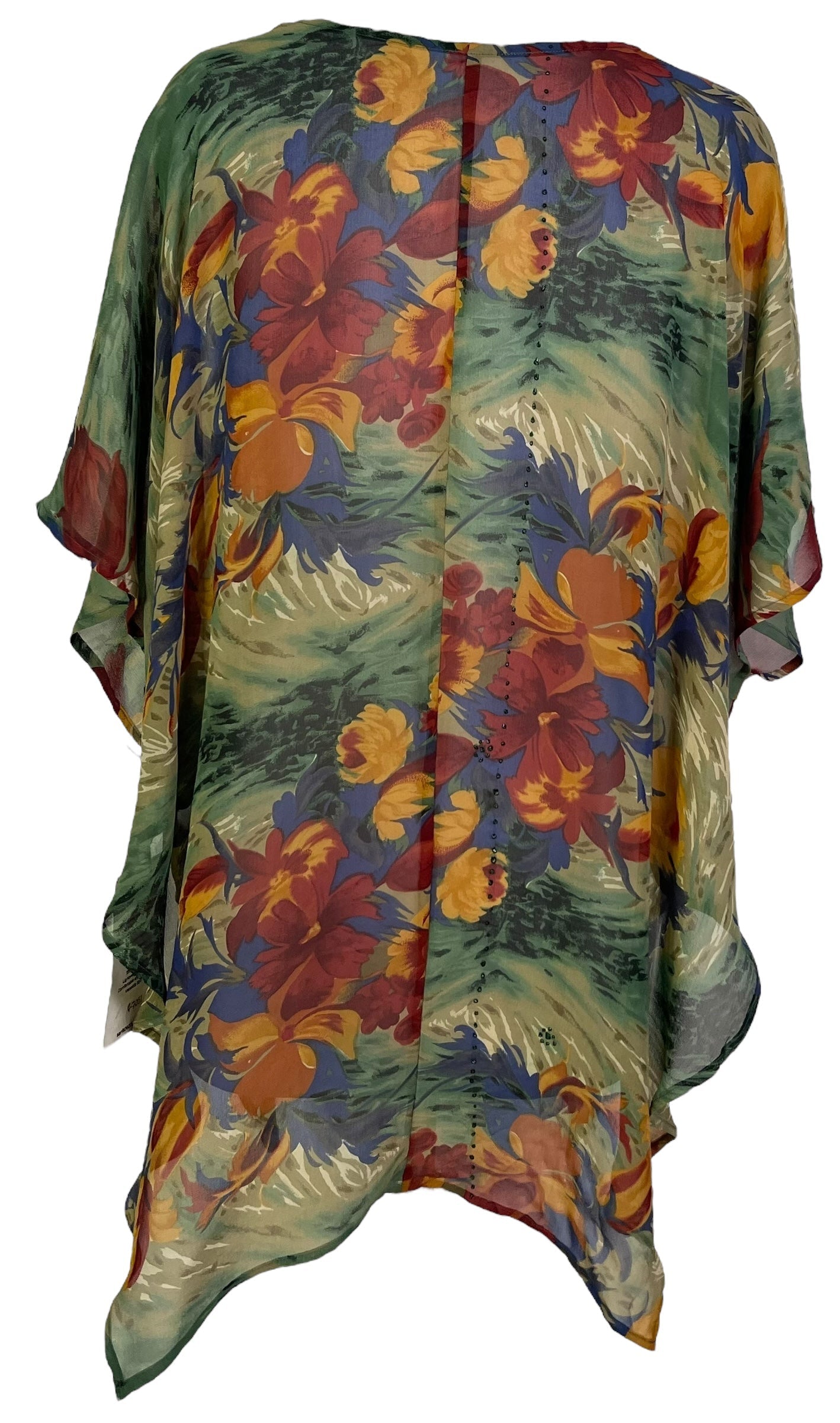 PRG7051 Sheer Avatar Pure Silk Waterfall Top