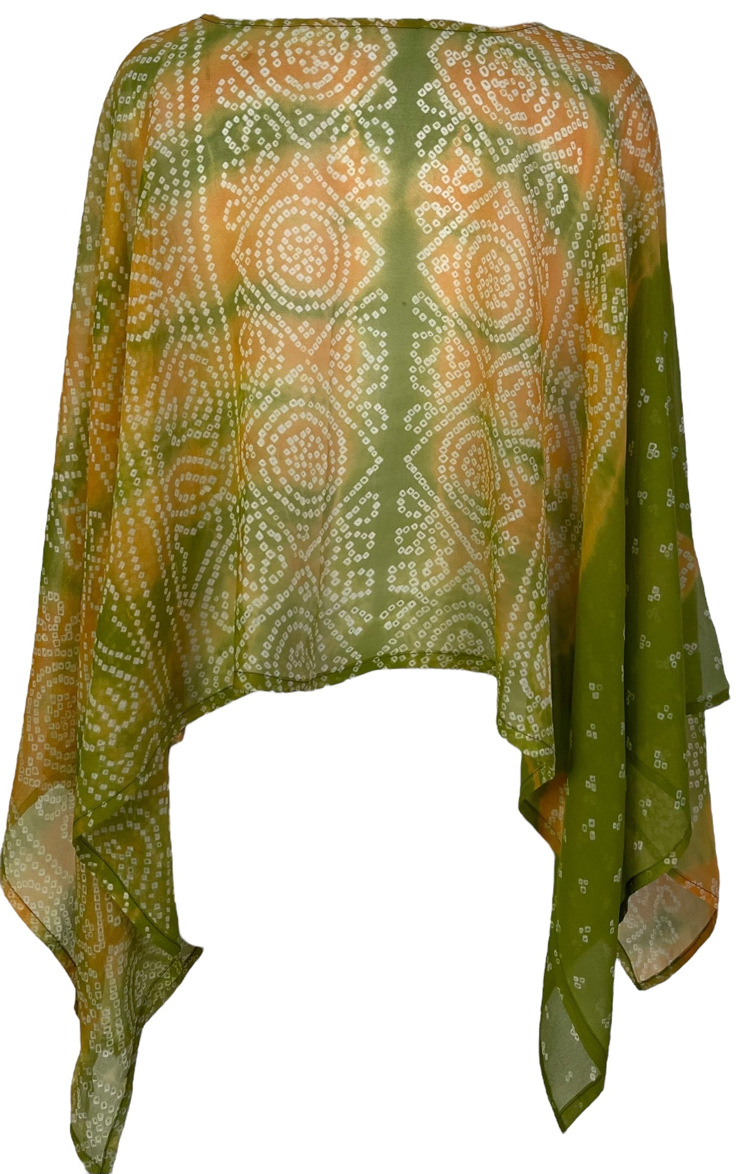 SOLD  PCH7197B Very Sheer Avatar Pure Silk Capelet Poncho