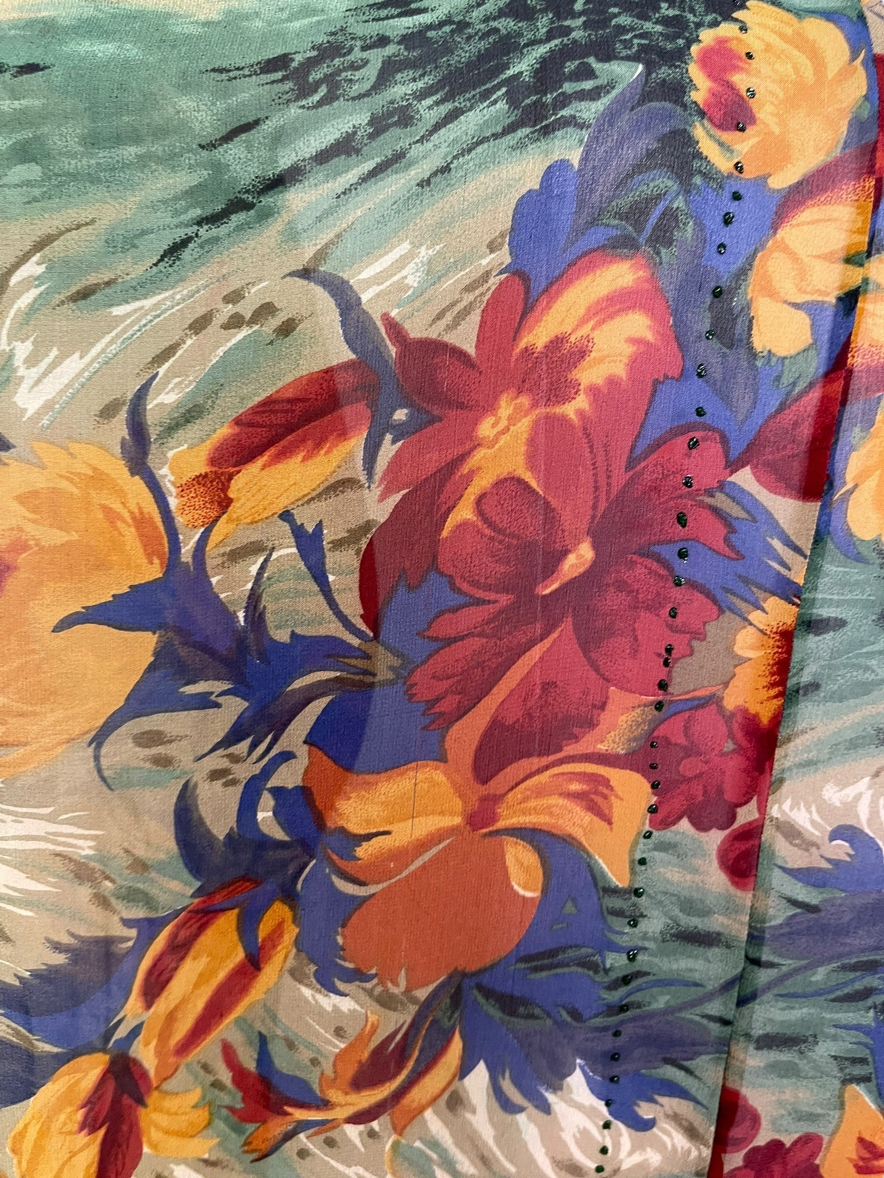 PRG7051 Sheer Avatar Pure Silk Waterfall Top