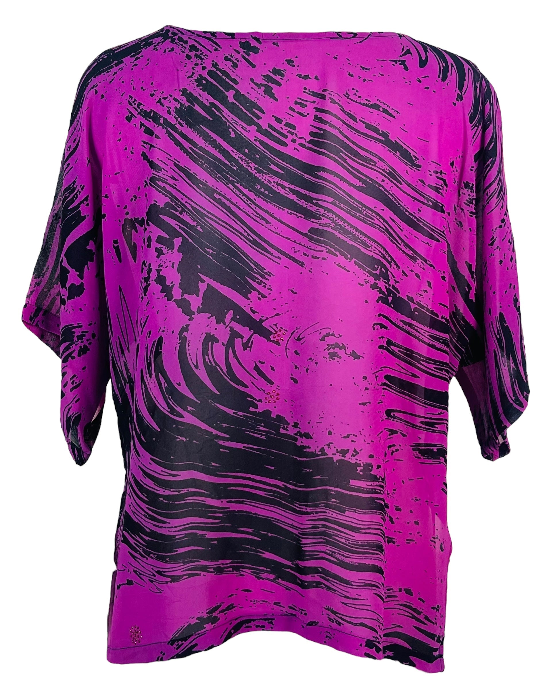 SOLD  PRG6445 Sheer Avatar Pure Silk Side Slit Top