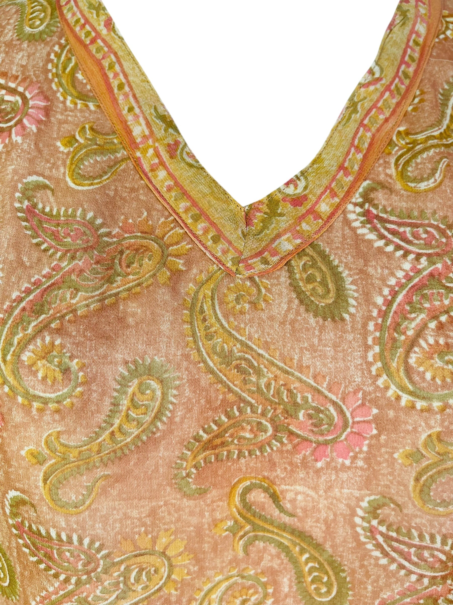 PRG7488 Sheer Avatar Pure Silk Short Kaftan Tunic without Slits