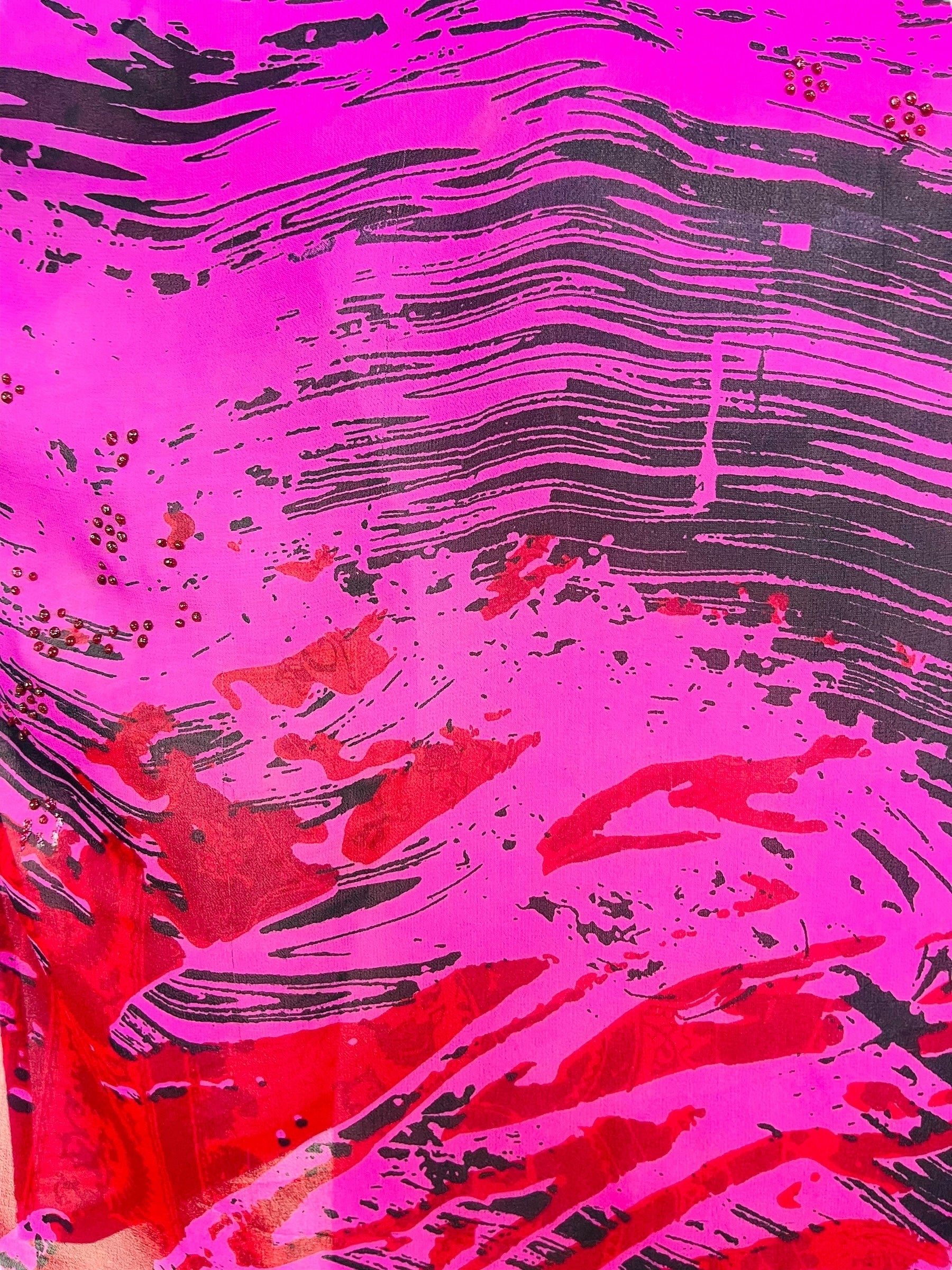 SOLD  PRG6445 Sheer Avatar Pure Silk Side Slit Top