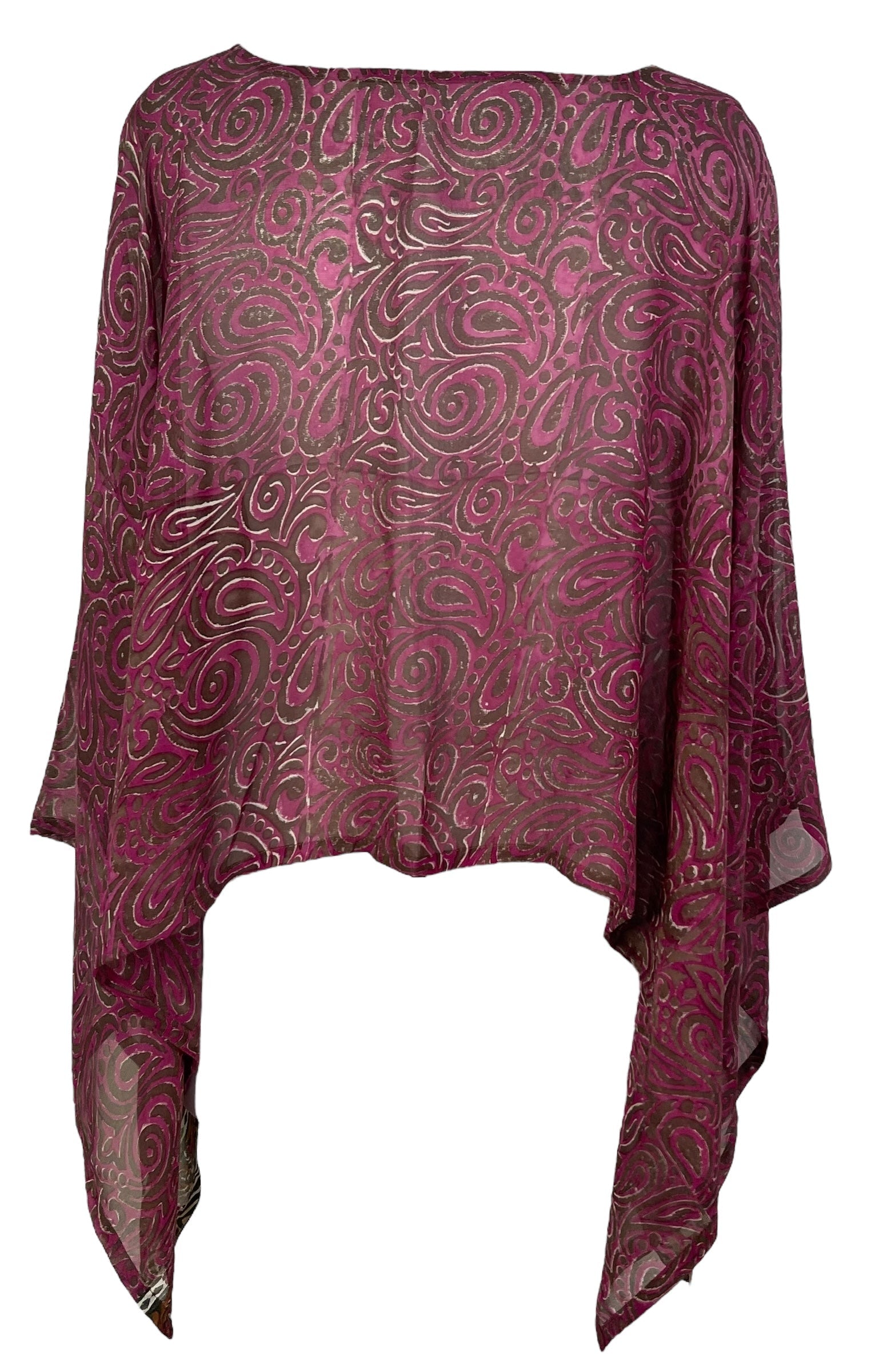 PRG7089 Sheer Avatar Pure Silk Capelet Poncho