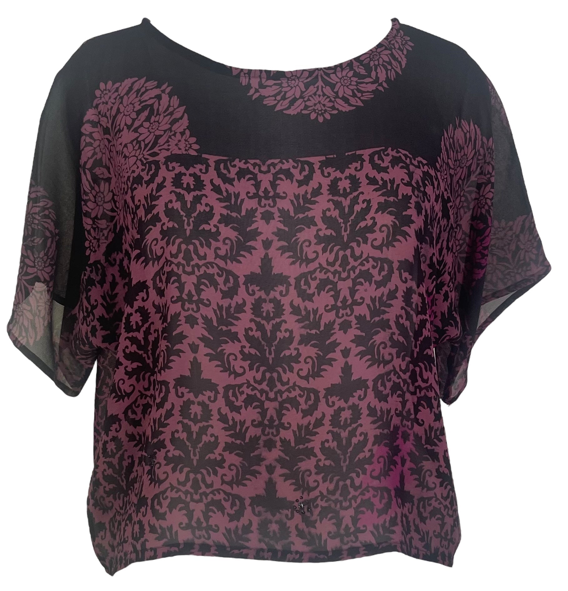 SOLD  PRG5505 Sheer Avatar Pure Silk Boxy Top
