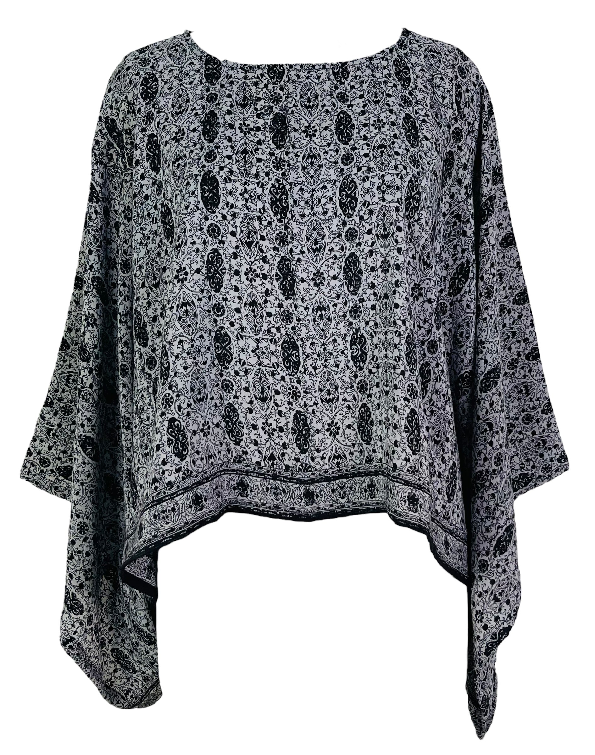 SOLD  PRC7315 Avatar Pure Silk Kimono-Sleeved Top