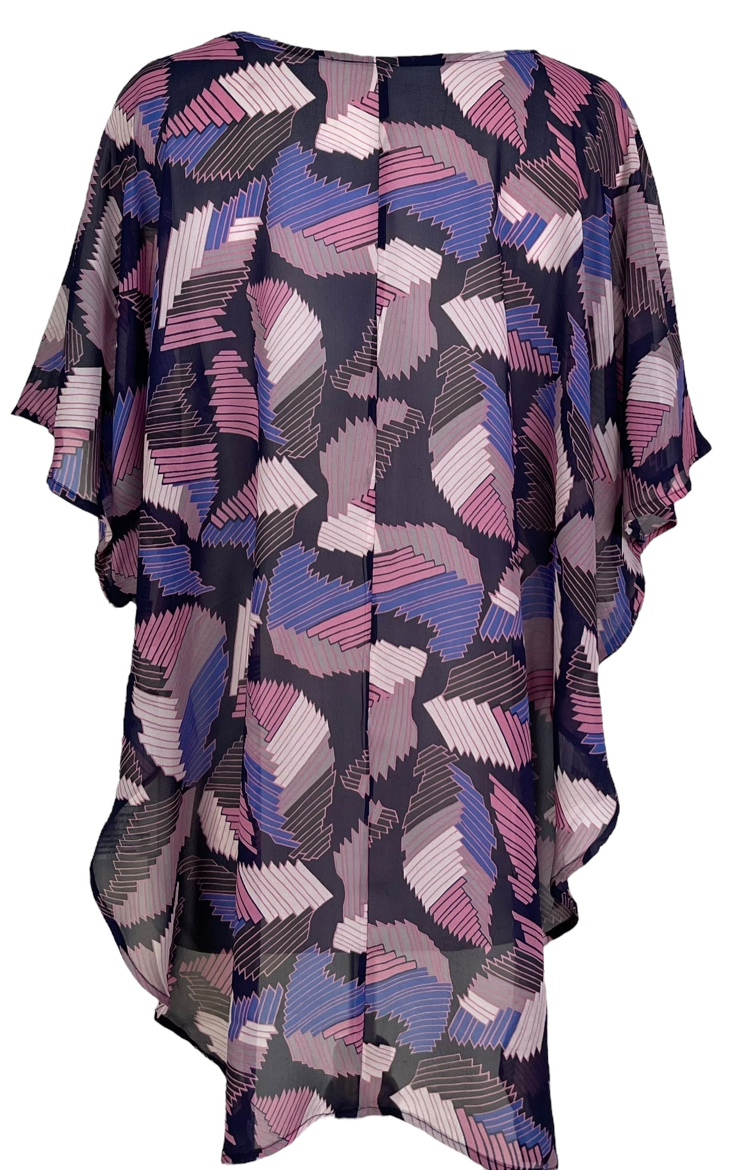 PRG7044 Sheer Sheer Avatar Pure Silk Waterfall Top