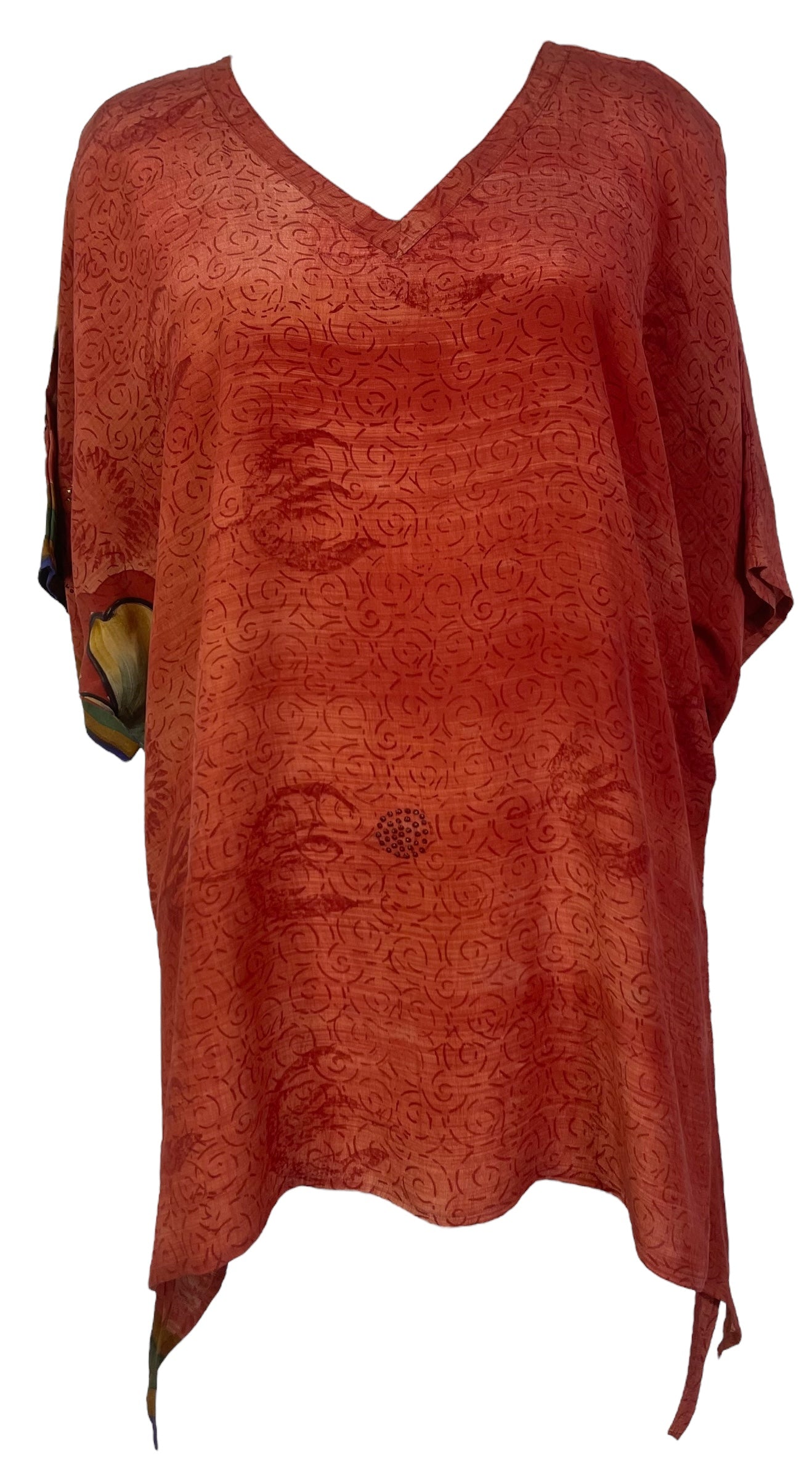 PRC7604 Avatar Pure Silk Long Tunic with Side Ties