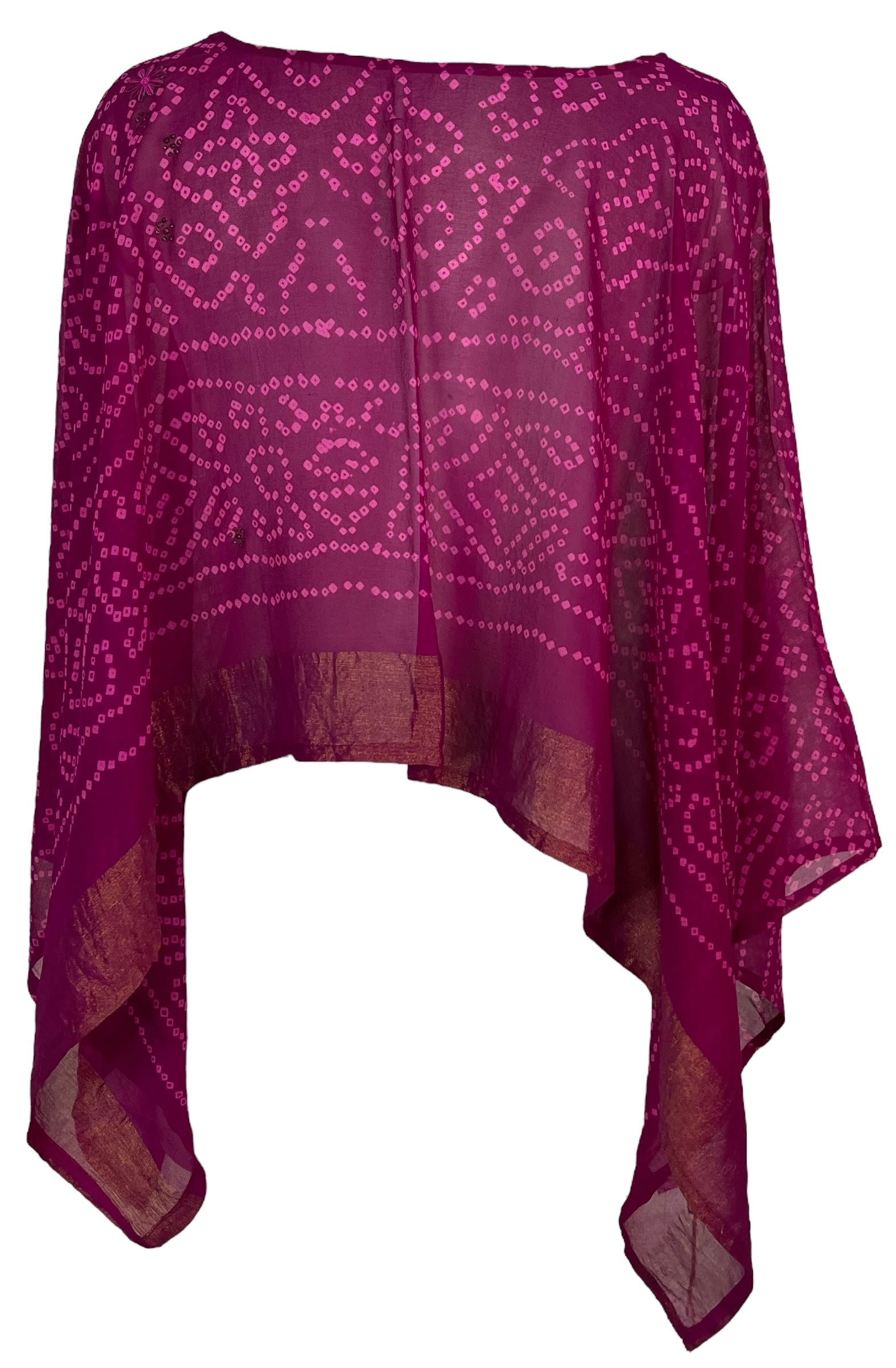 SOLD  PRG6407 Sheer Avatar Pure Silk Capelet Poncho