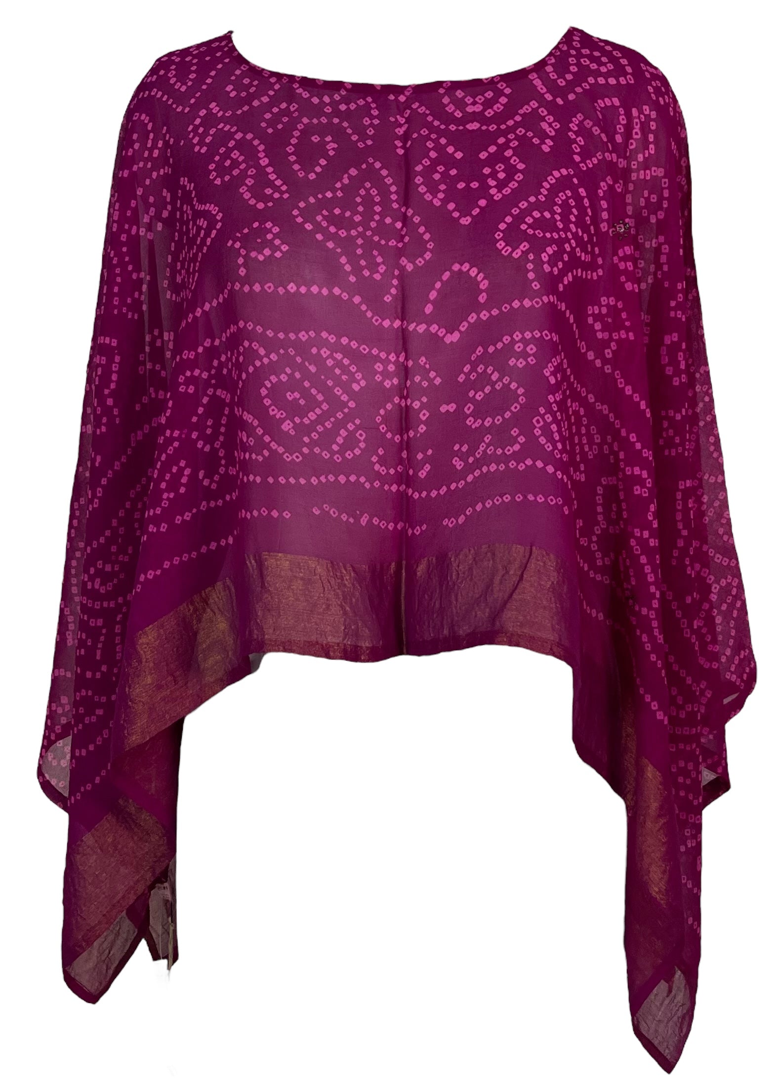 SOLD  PRG6407 Sheer Avatar Pure Silk Capelet Poncho