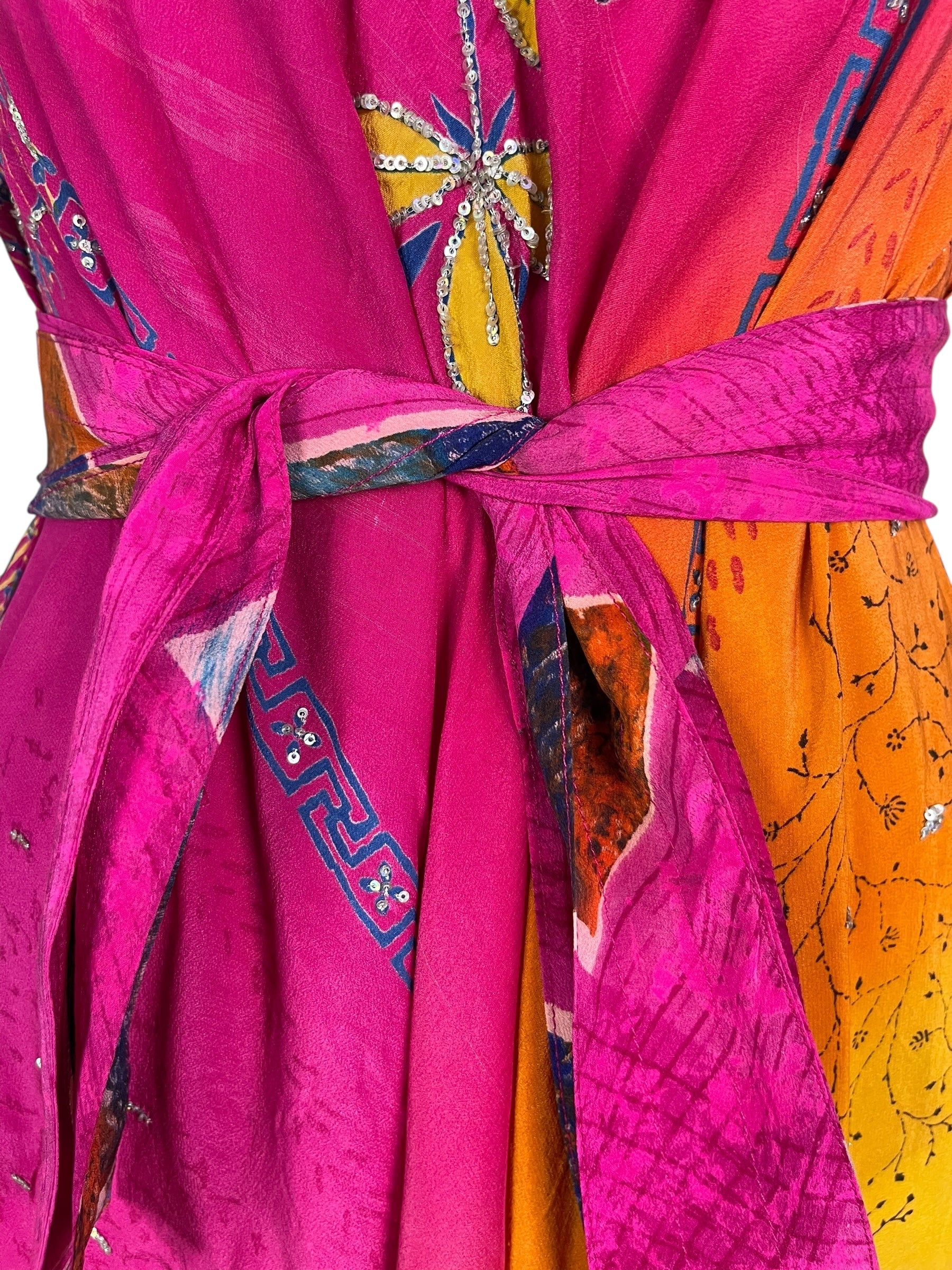 PRC7236 Avatar Pure Silk Maxi Dress with Belt