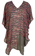 PRG7111 Sheer Avatar Pure Silk Waterfall Top
