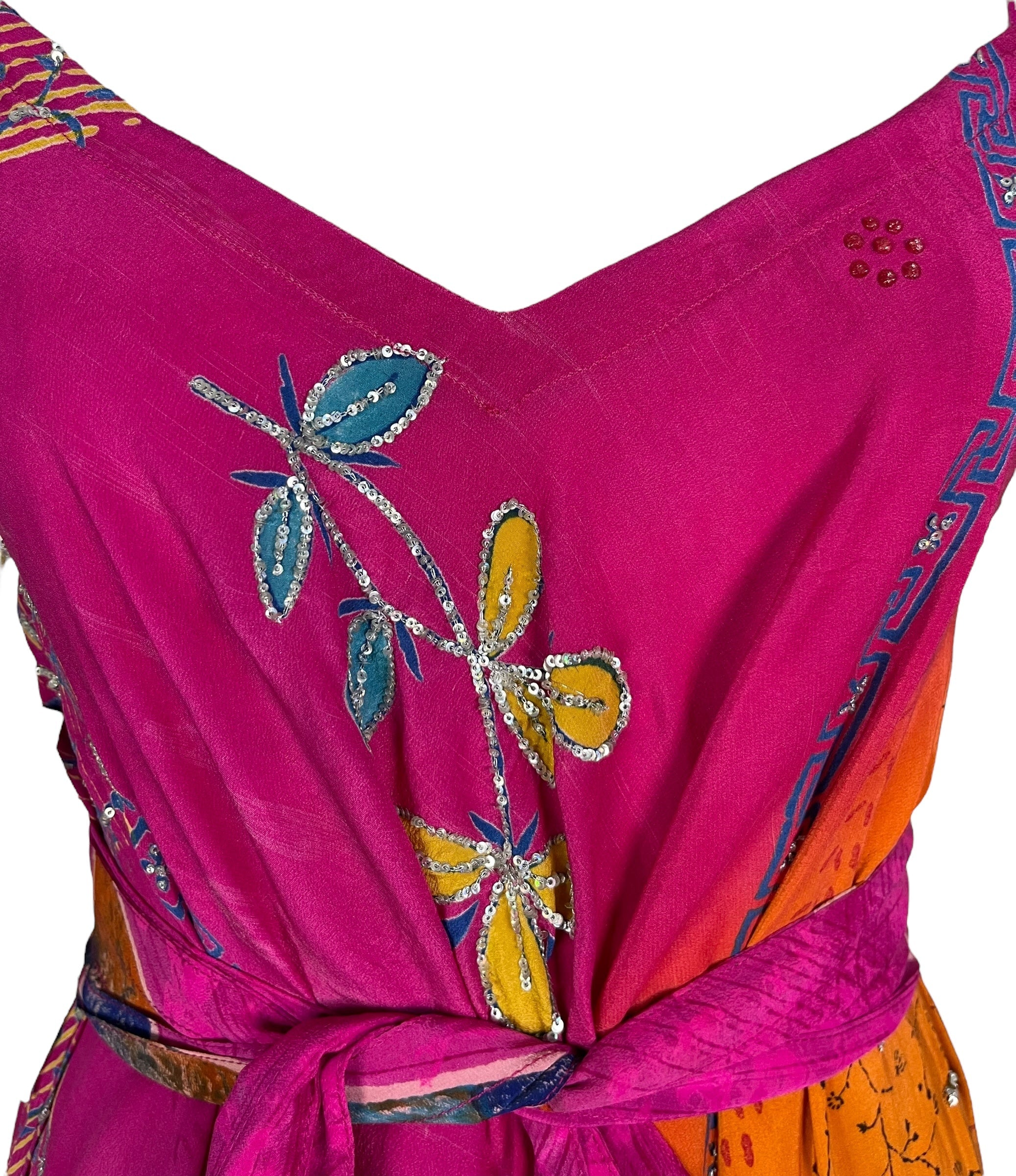 PRC7236 Avatar Pure Silk Maxi Dress with Belt