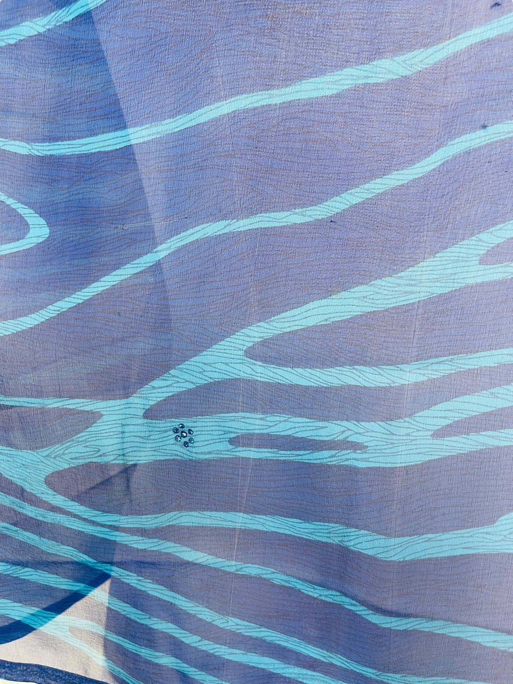 PRG6839 Sheer Avatar Pure Silk Side Slit Top