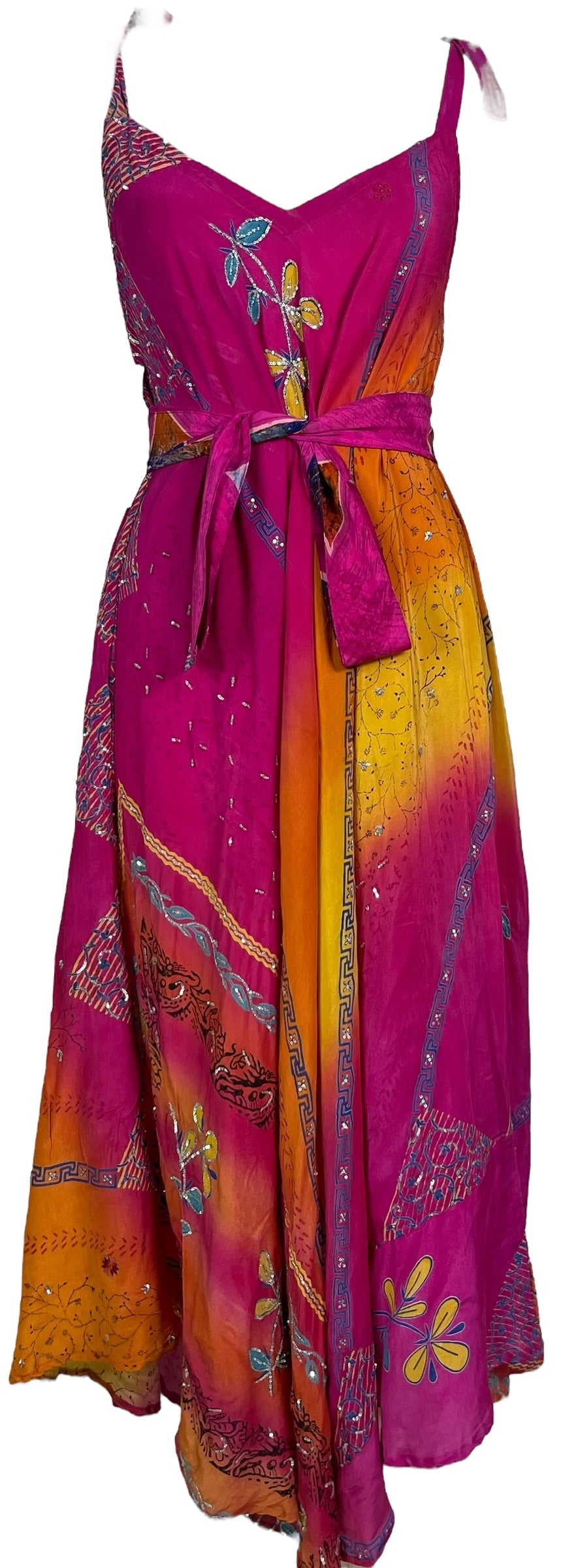 PRC7236 Avatar Pure Silk Maxi Dress with Belt